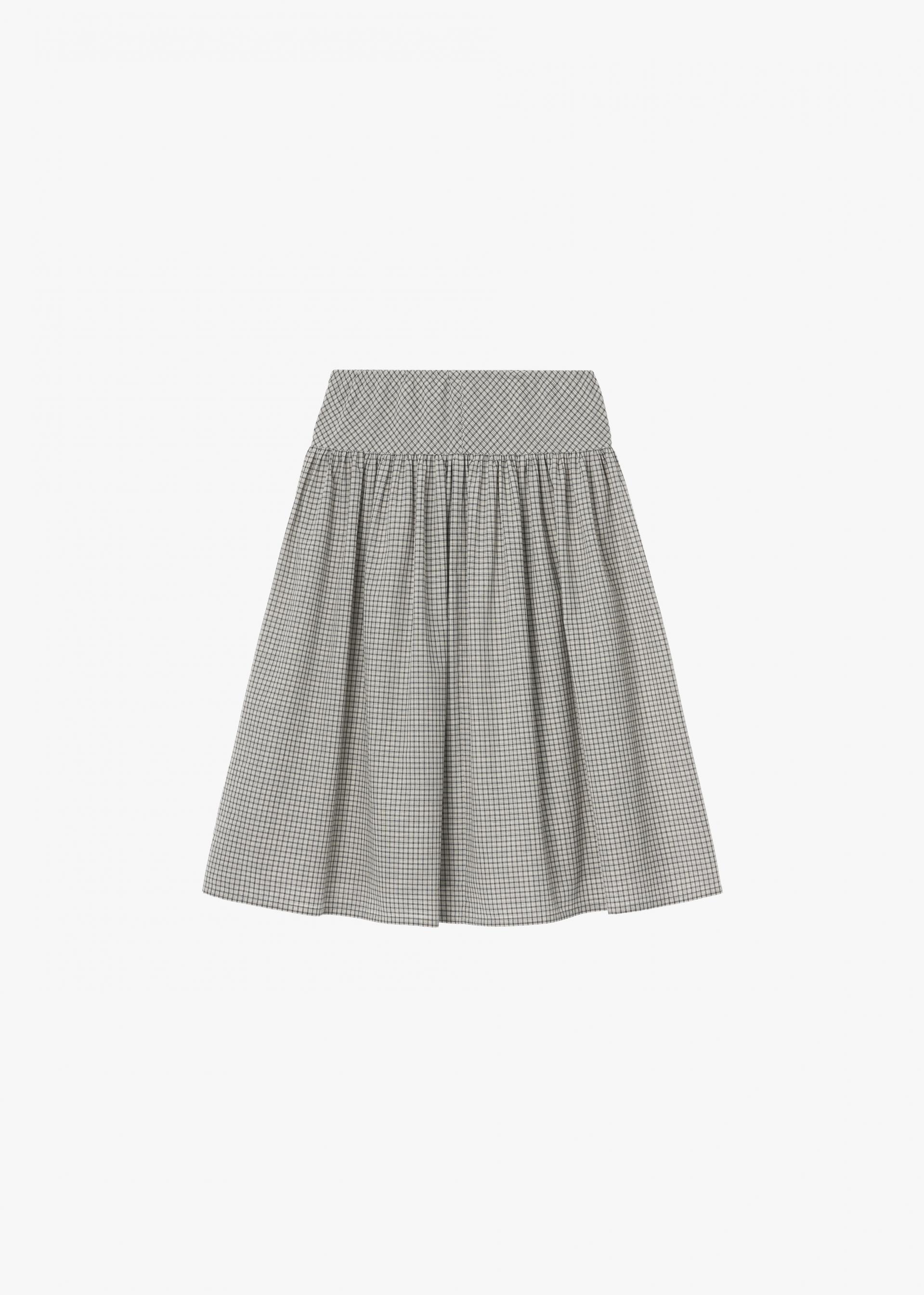 26SS SIDE DRAWSTRING FLARE SKIRT / CHECK