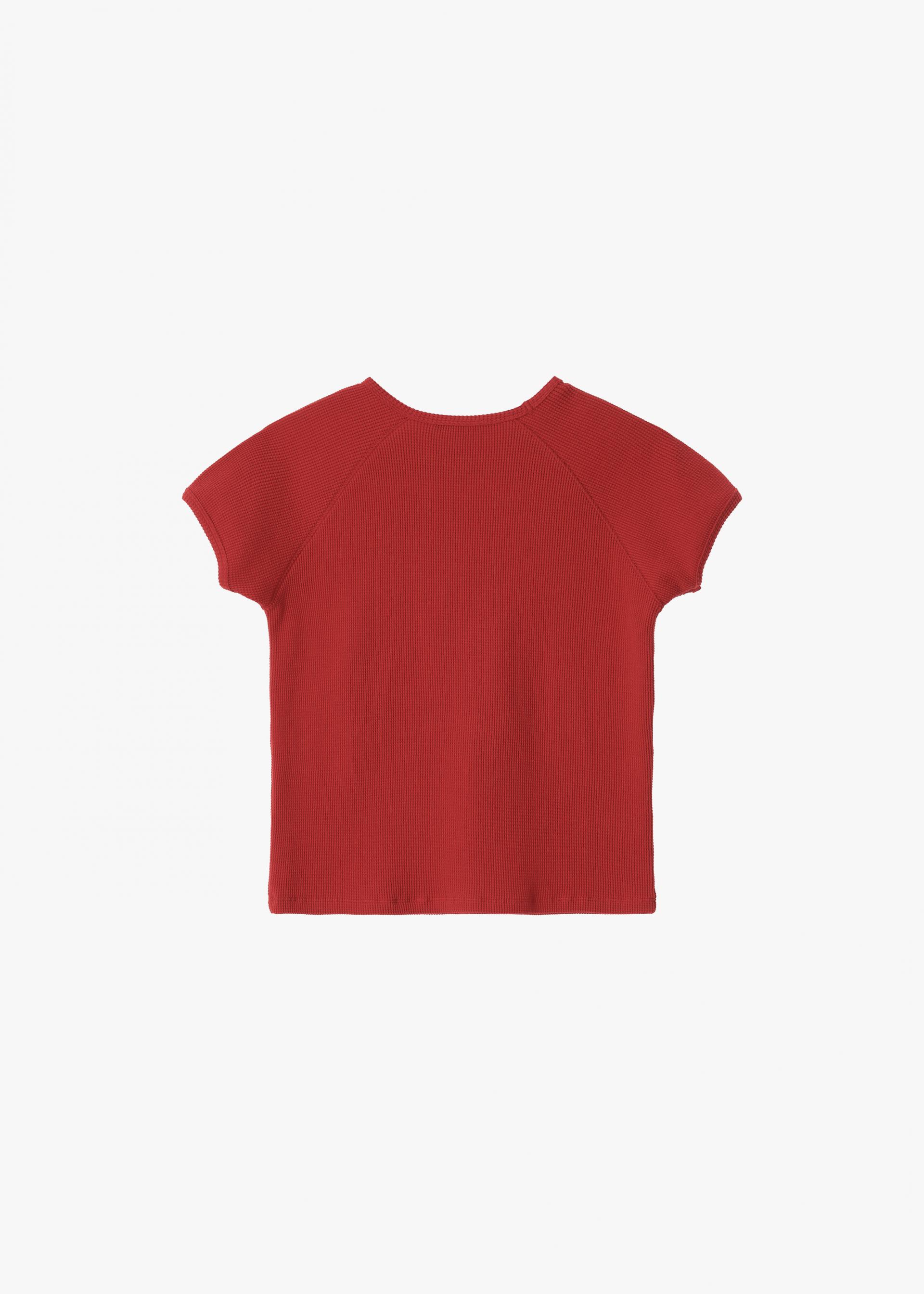 26SS PETITE WAFFLE TOP / RED
