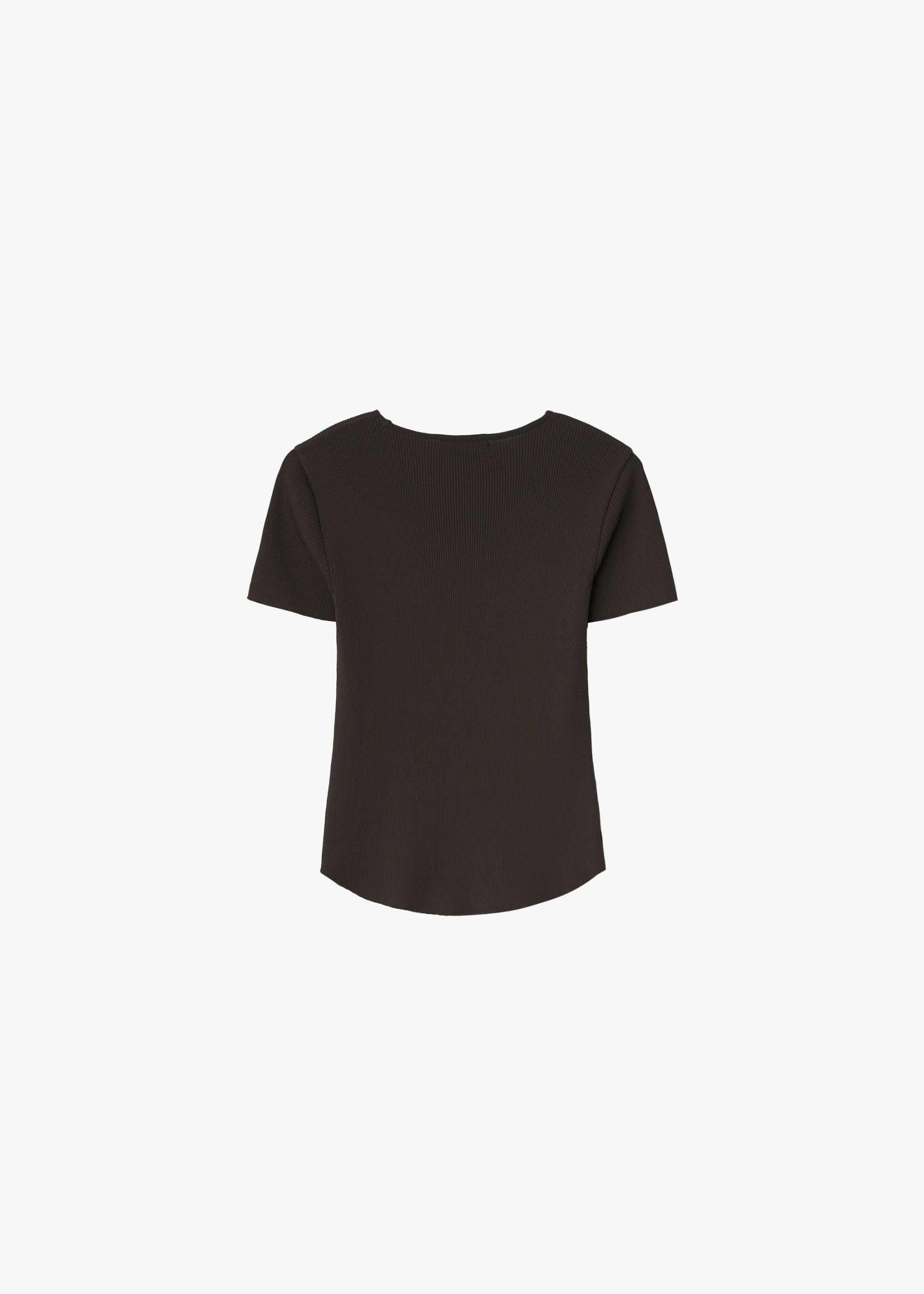 26SS RIBBED HALF SLEEVE KNIT / BROWN