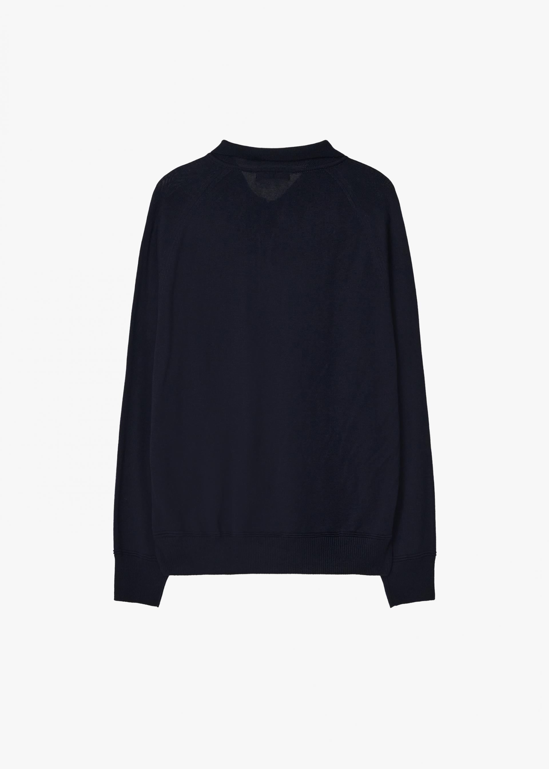 26SS WOOL SILK POLO KNIT / NAVY