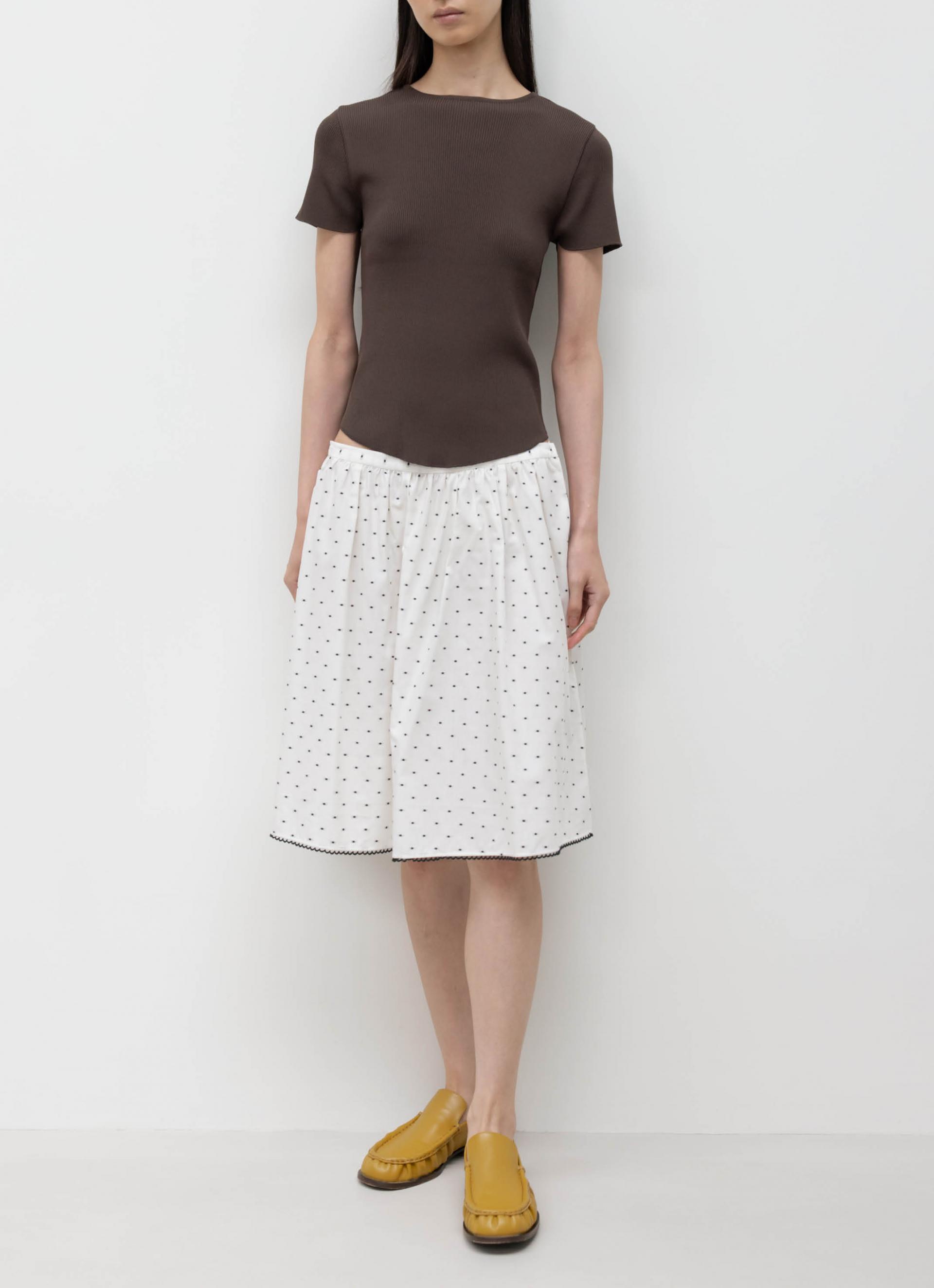 26SS RIBBED HALF SLEEVE KNIT / BROWN