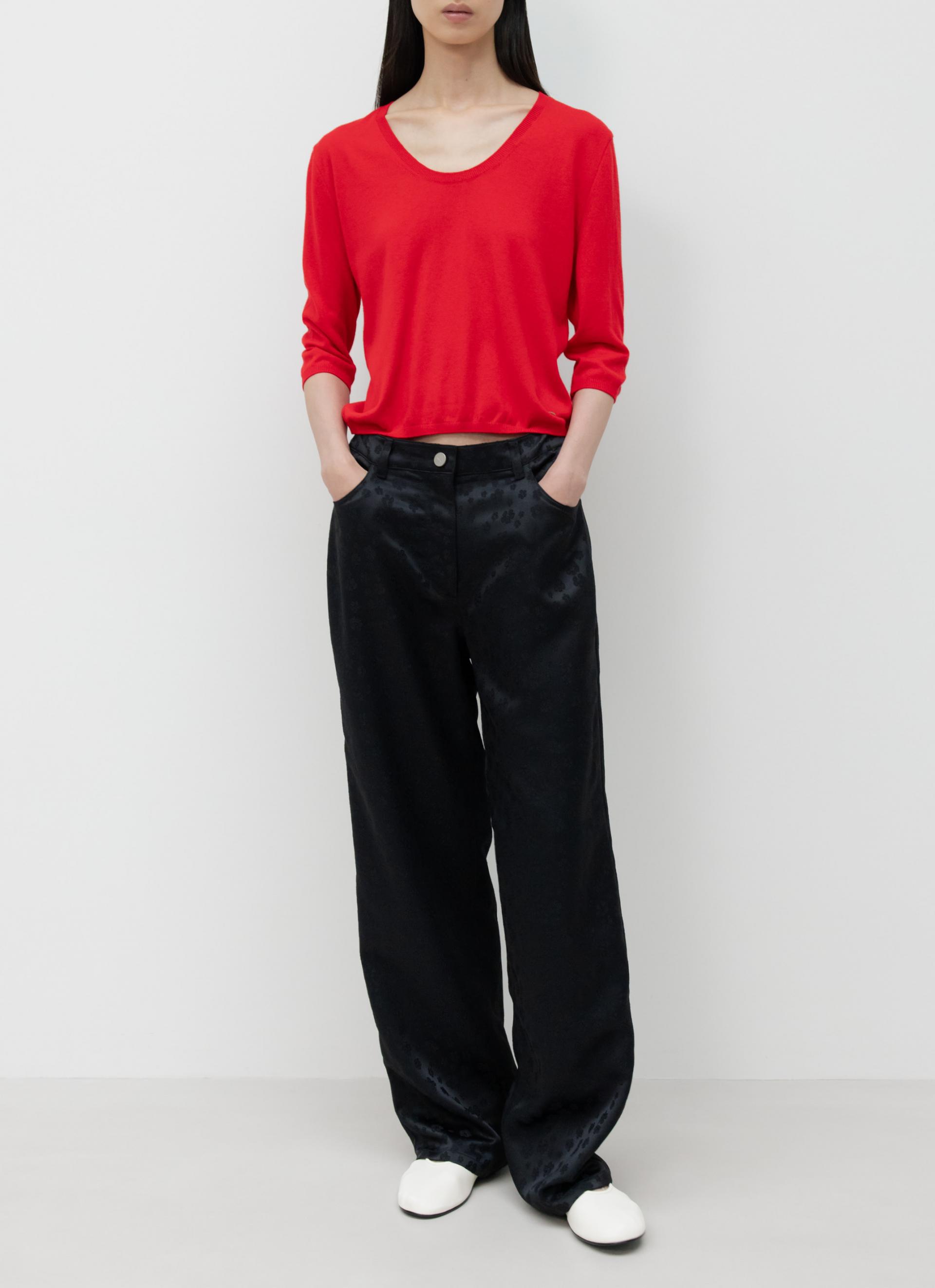 26SS JACQUARD STRAIGHT PANTS / BLACK