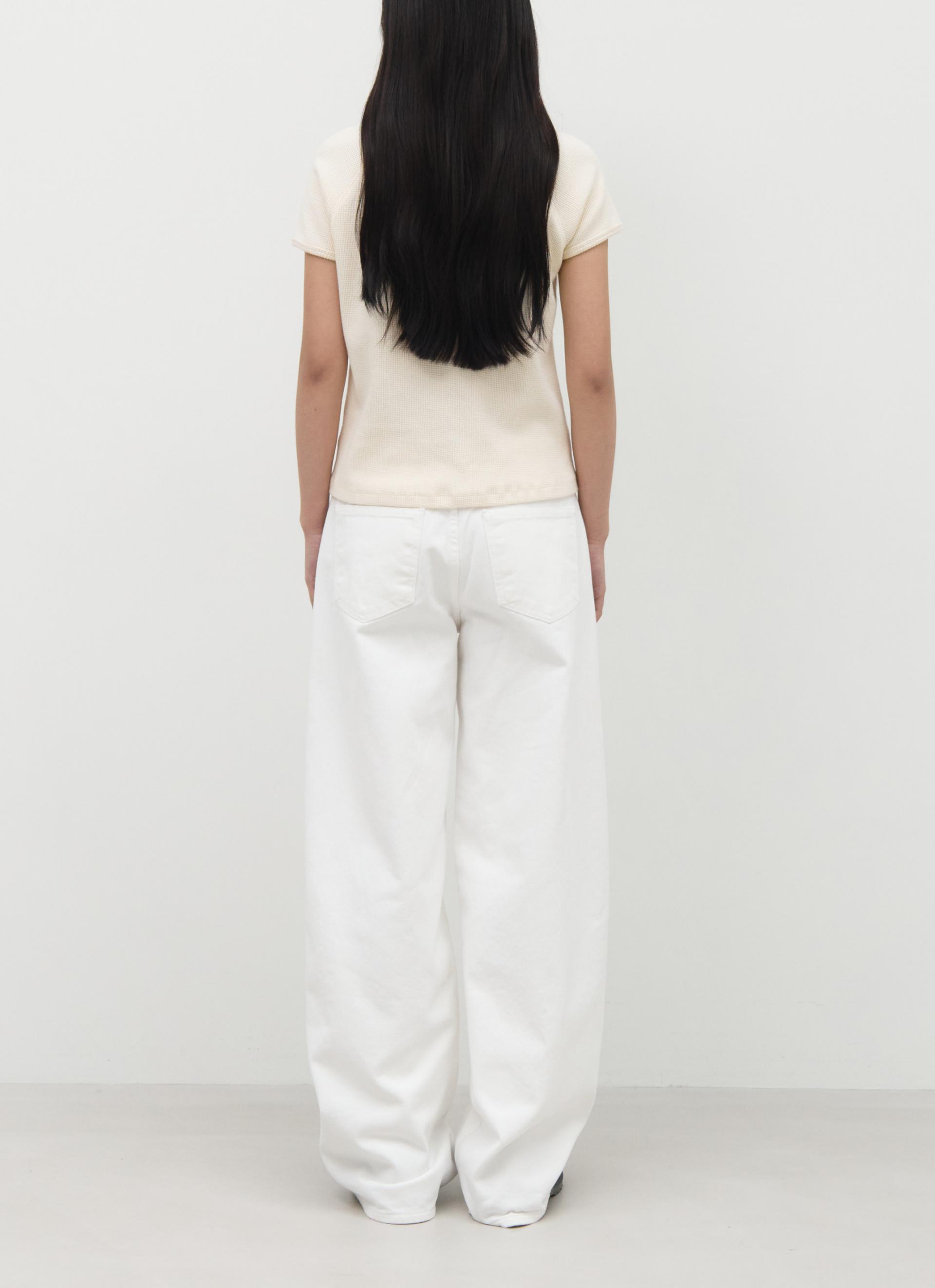 26SS PETITE WAFFLE TOP / CREAM