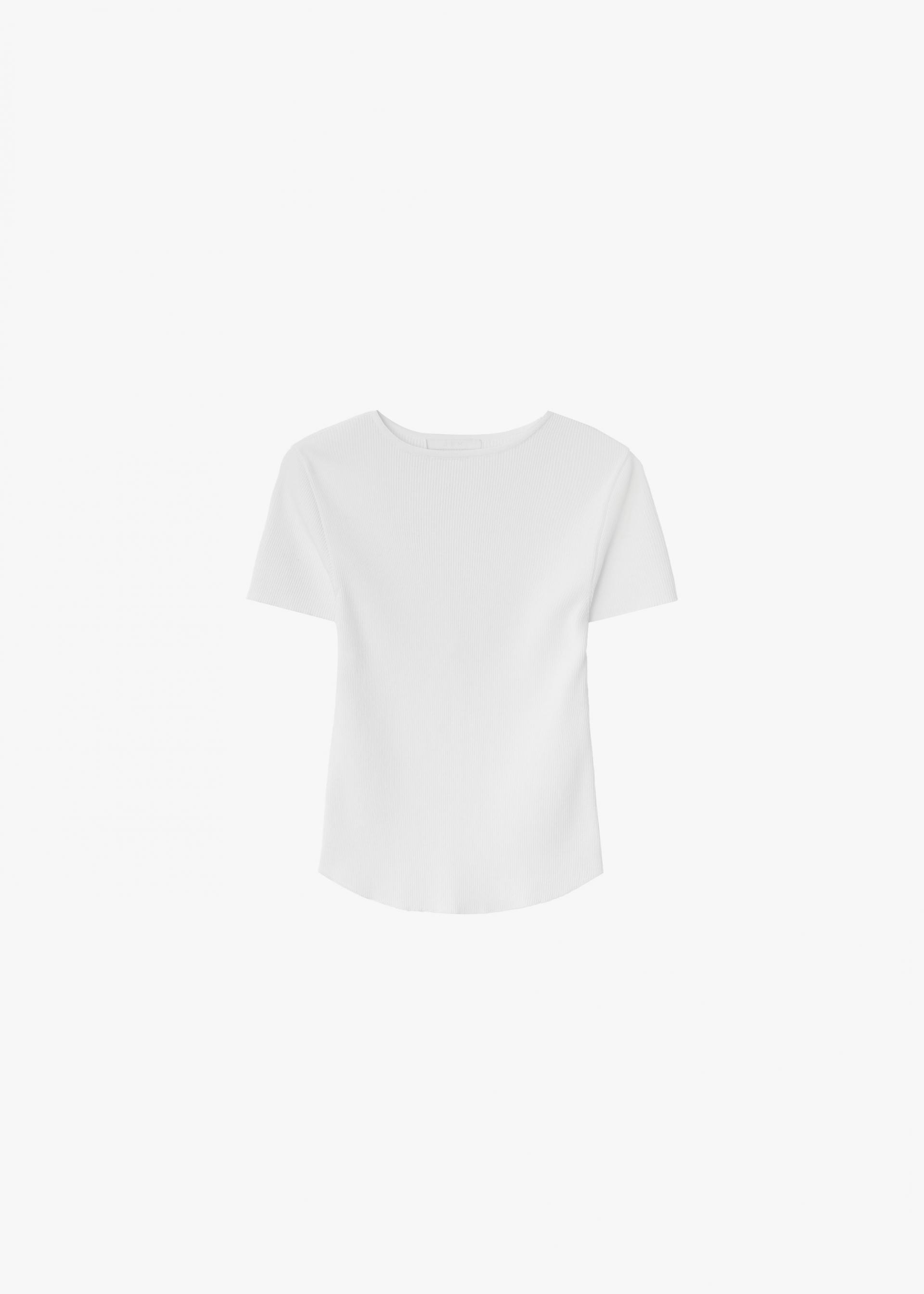 26SS RIBBED HALF SLEEVE KNIT / WHITE
