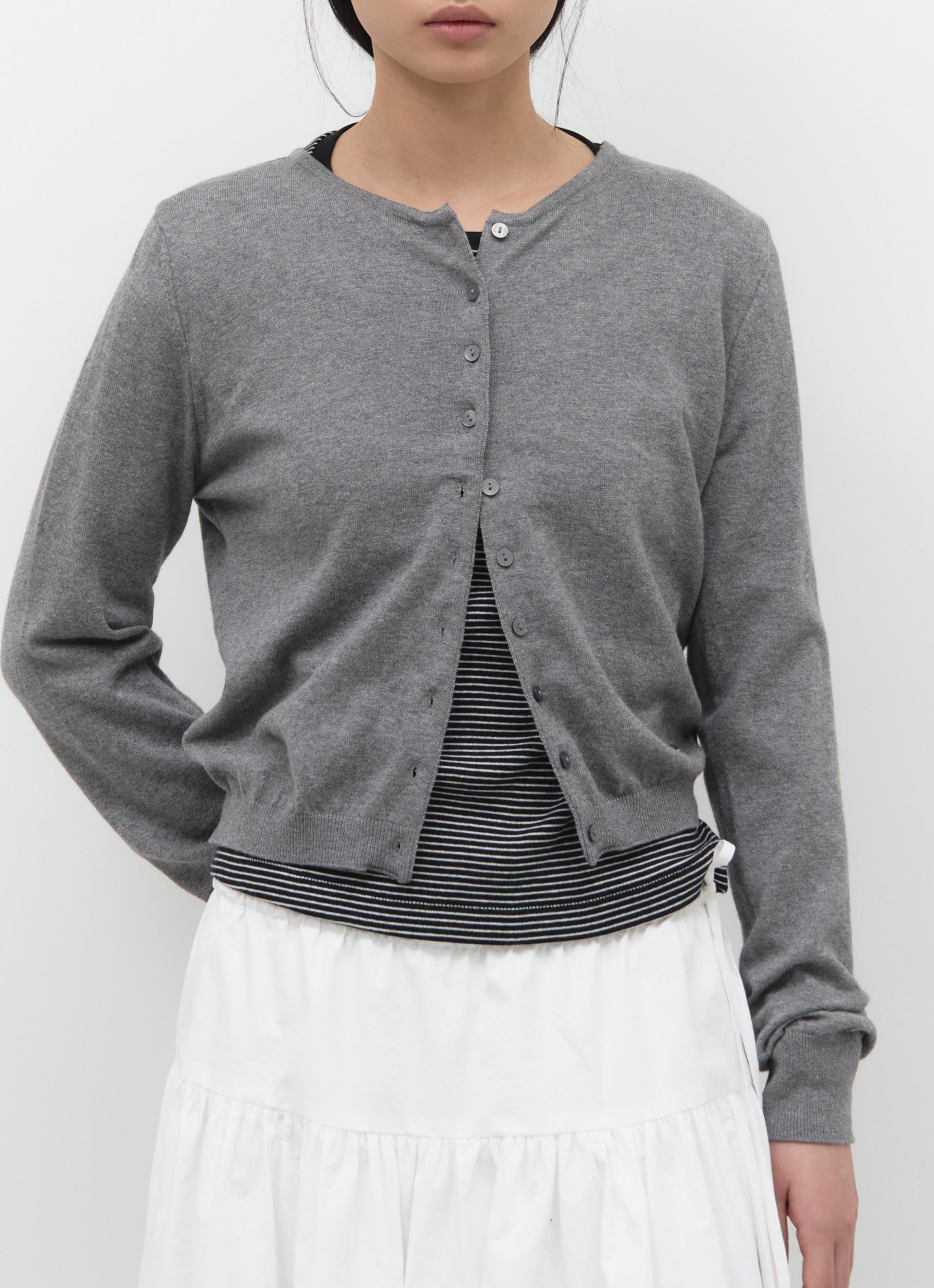 26SS CASHMERE ANG CARDIGAN / MELANGE GREY