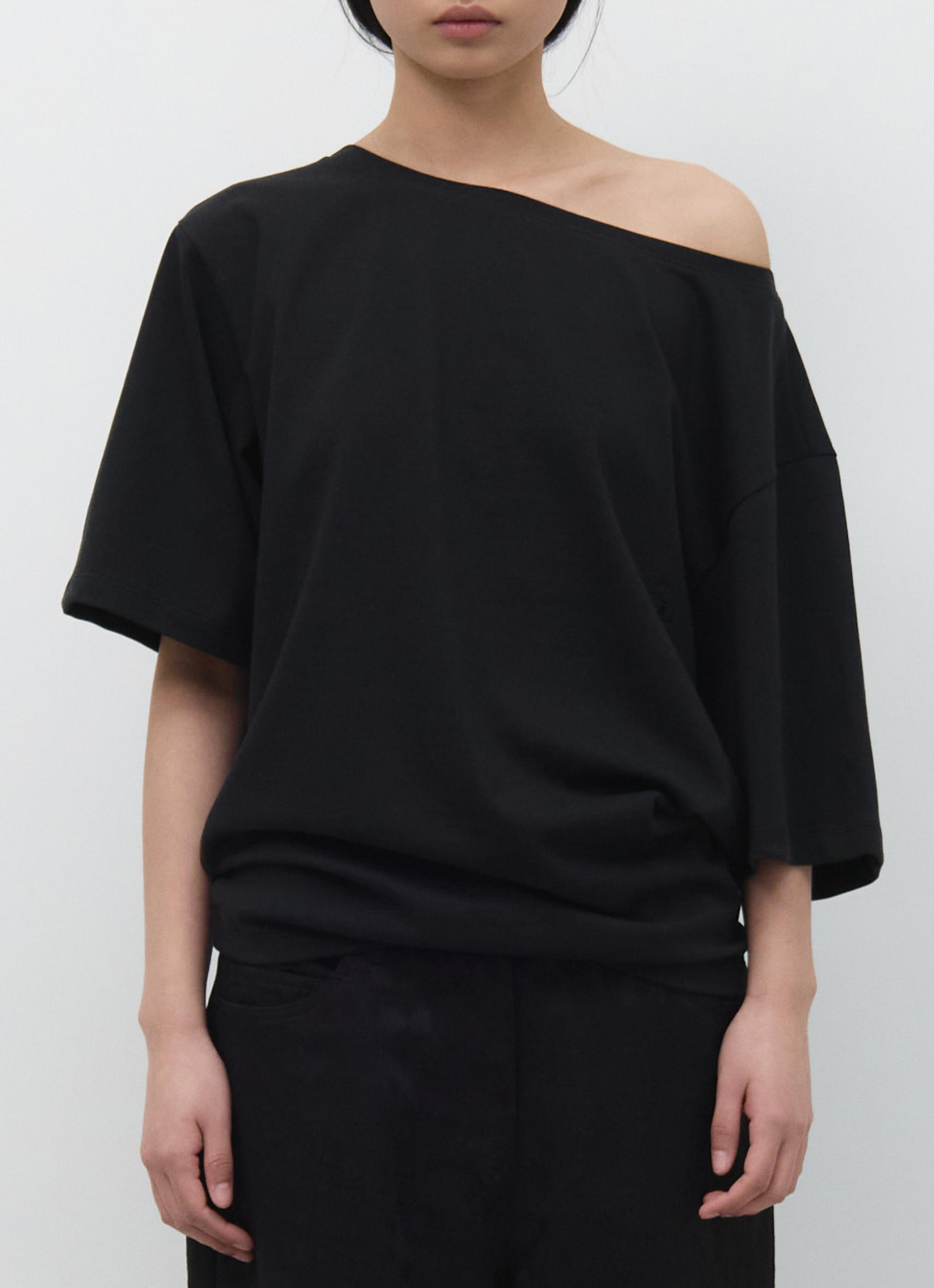 26SS UNBALANCE OFF SHOULDER TOP / BLACK