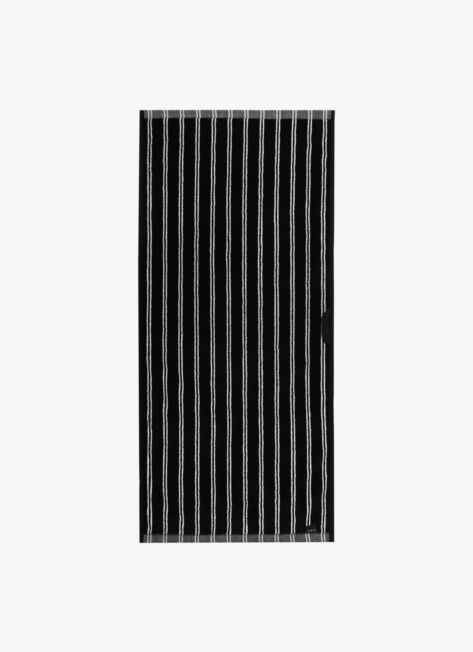 FACE TOWEL_STRIPE TWIN BLACK