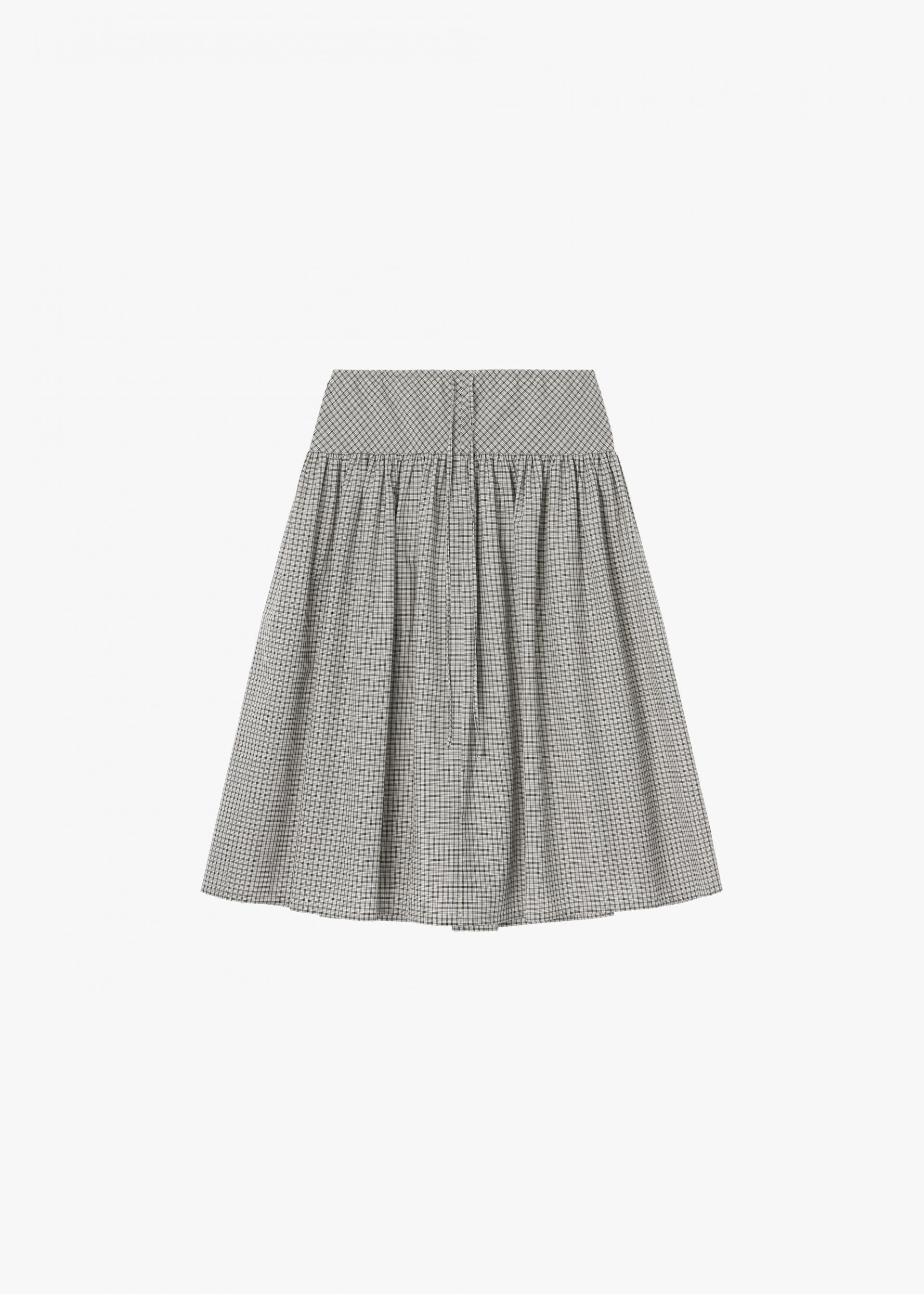26SS SIDE DRAWSTRING FLARE SKIRT / CHECK