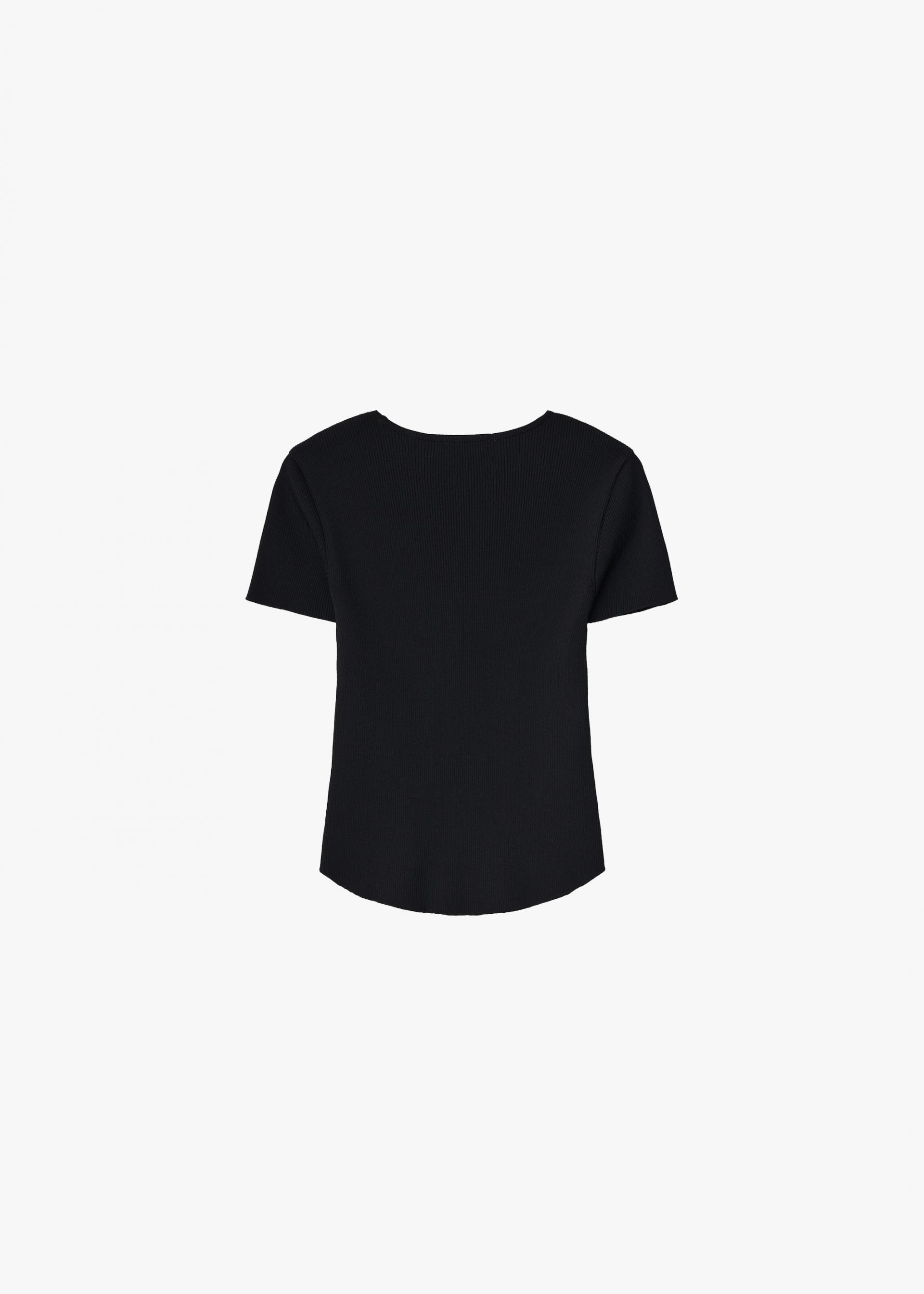 26SS RIBBED HALF SLEEVE KNIT / BLACK