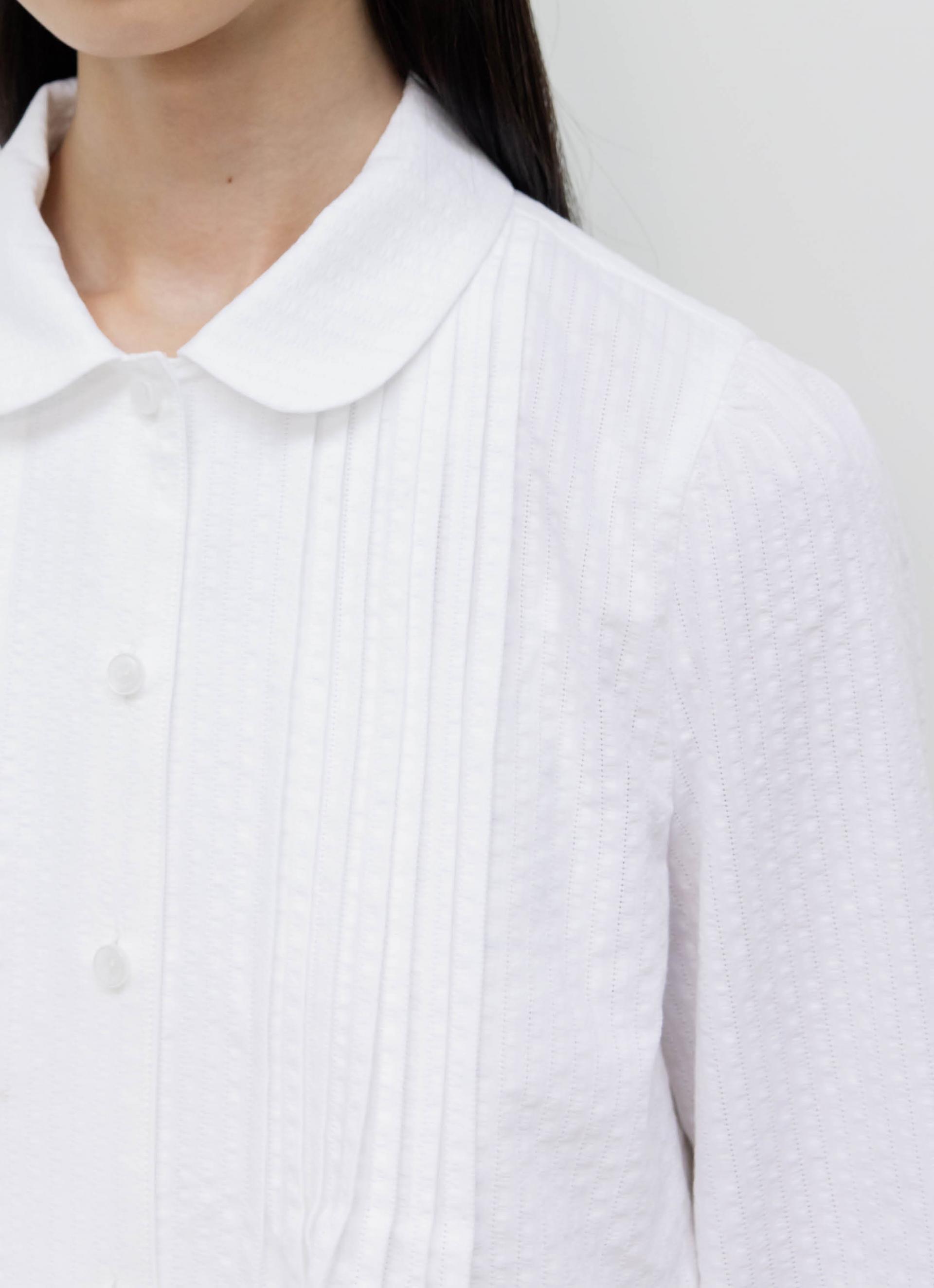 26SS ROUND COLLAR CROP SHIRTS / WHITE