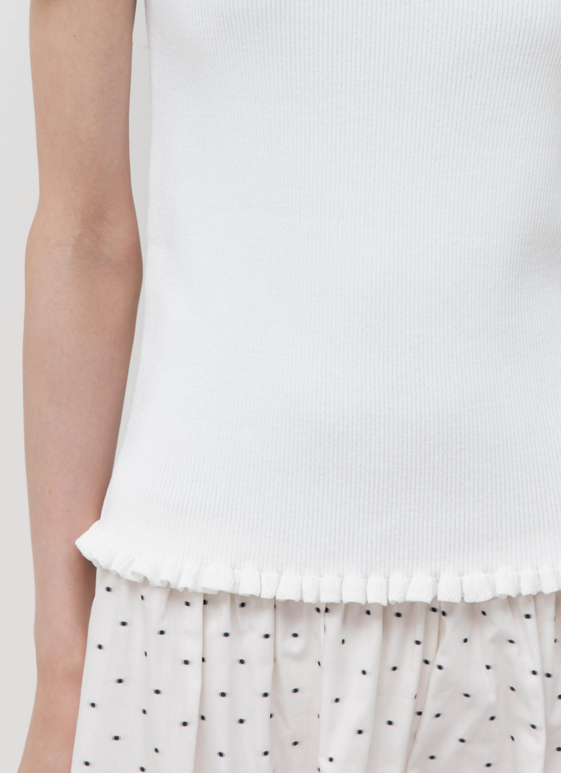 26SS RIBBED FRILL SLEEVELESS / WHITE