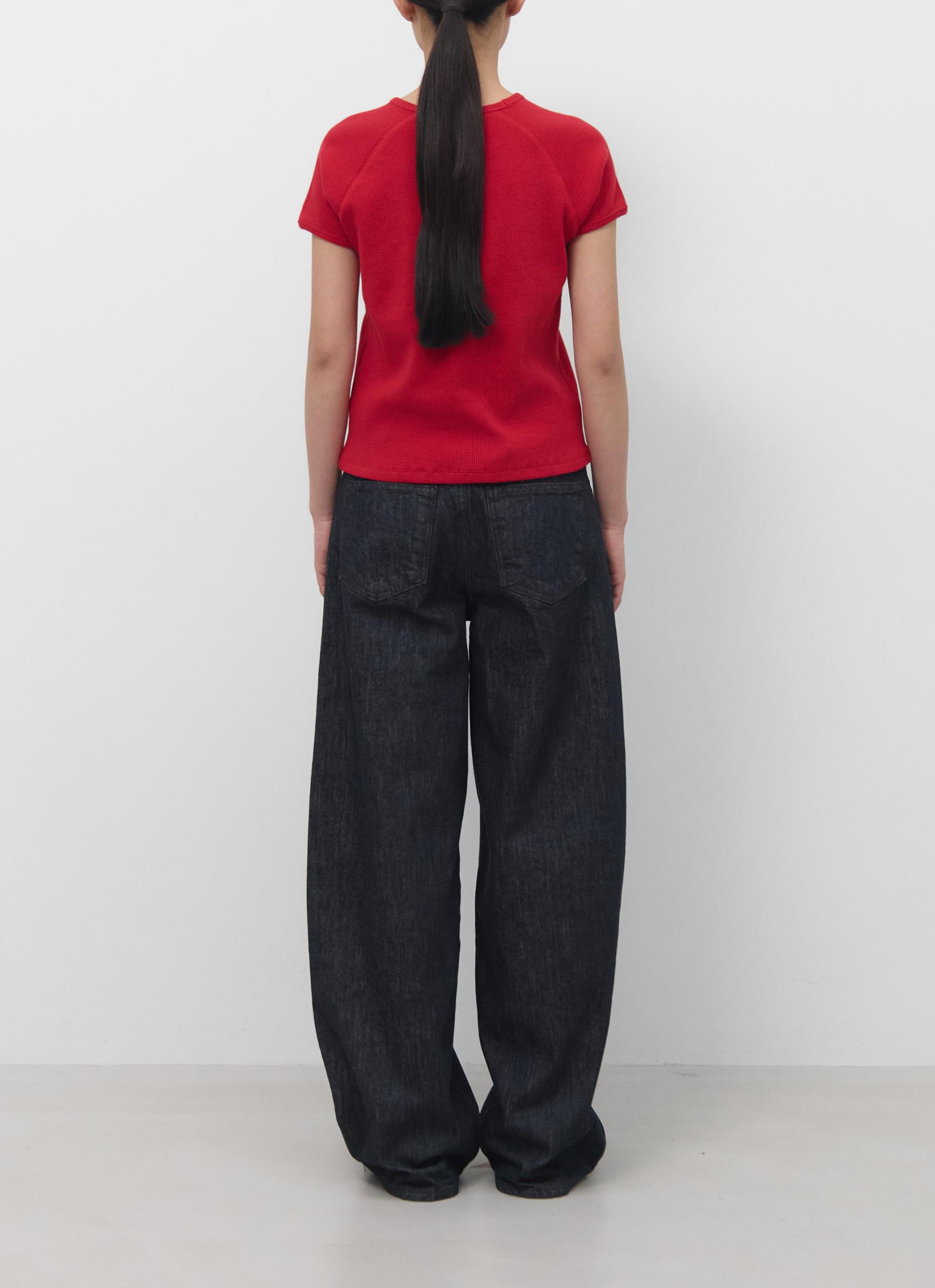 26SS PETITE WAFFLE TOP / RED