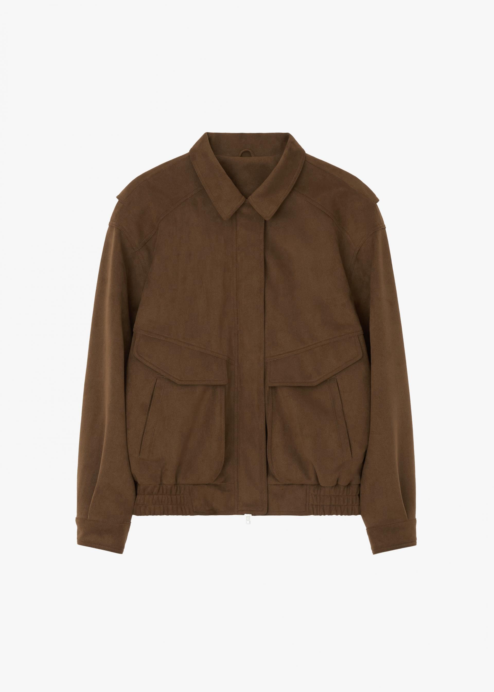 26SS FAUX SUEDE BOMBER / BROWN