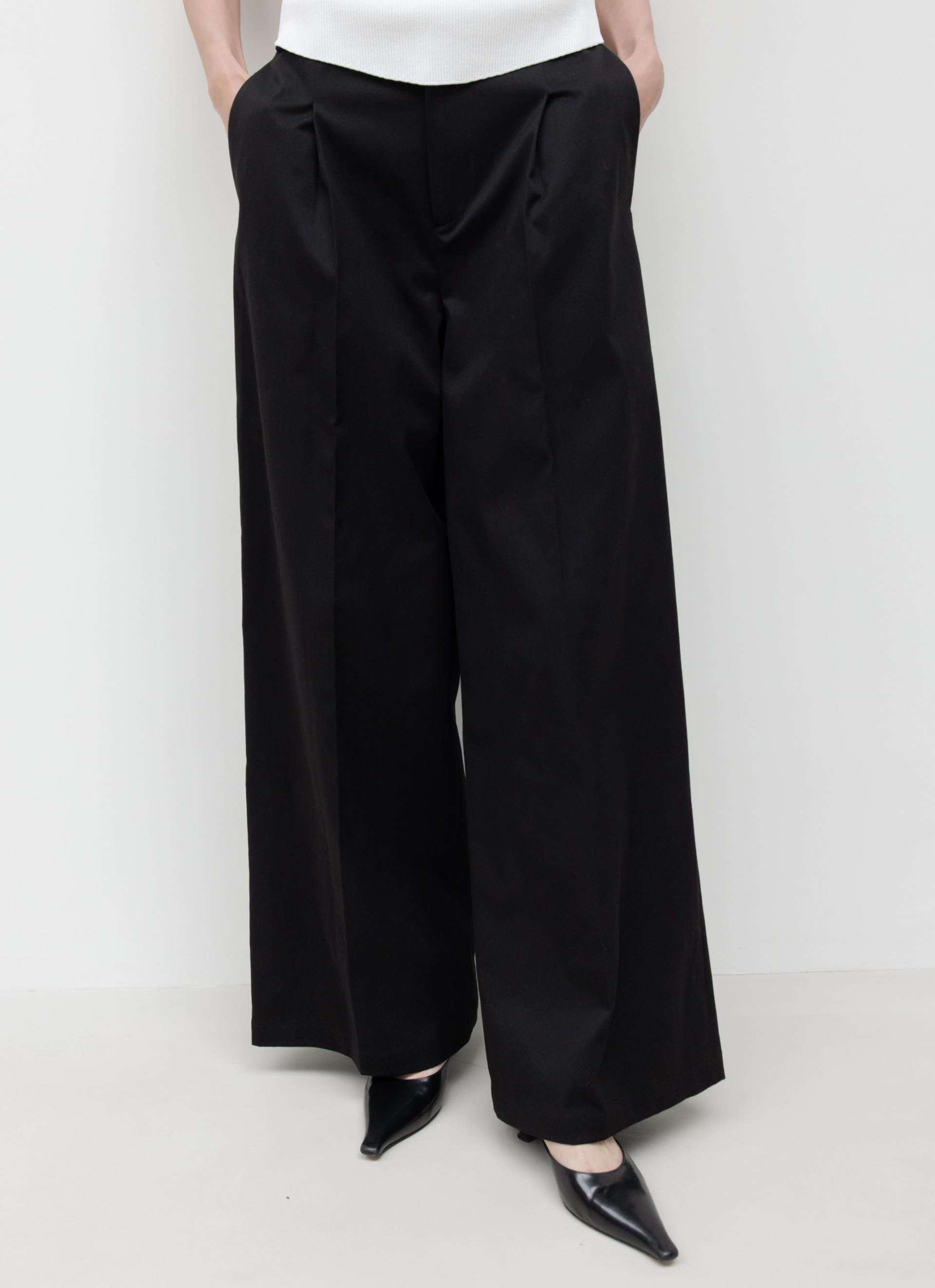 26SS WIDE FIT COTTON PANTS / BLACK