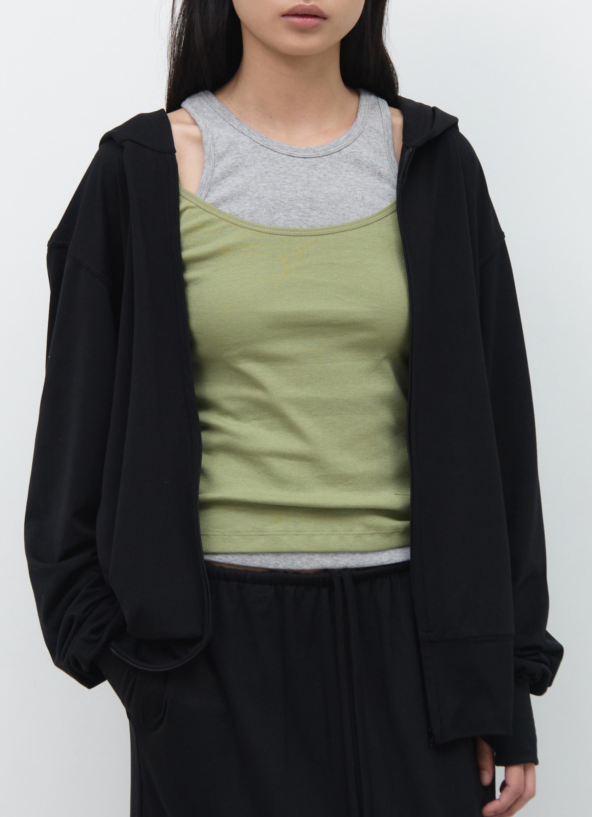 26SS DRAW HOOD ZIP-UP / BLACK