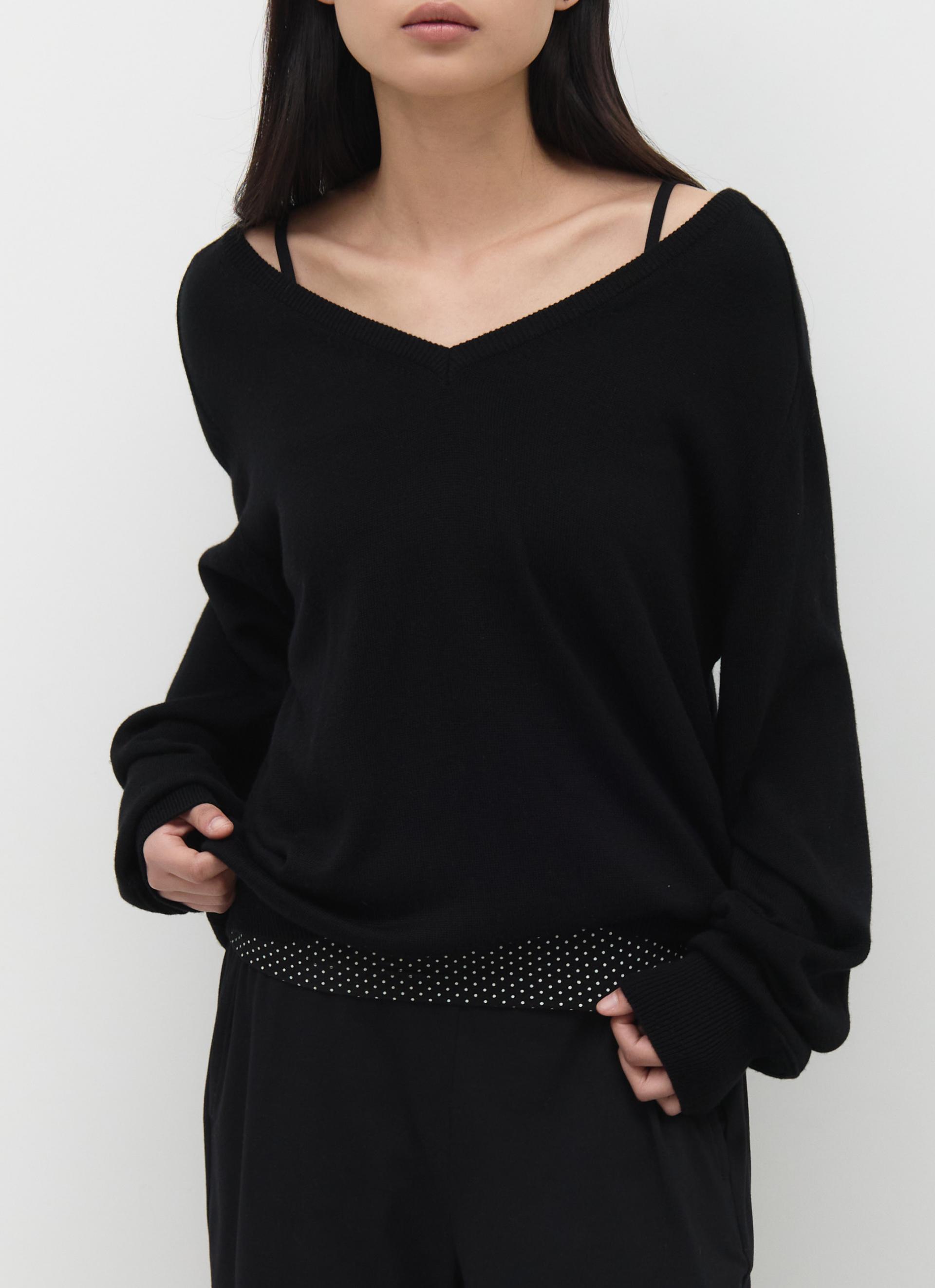 26SS LOOSE V-NECK KNIT / BLACK
