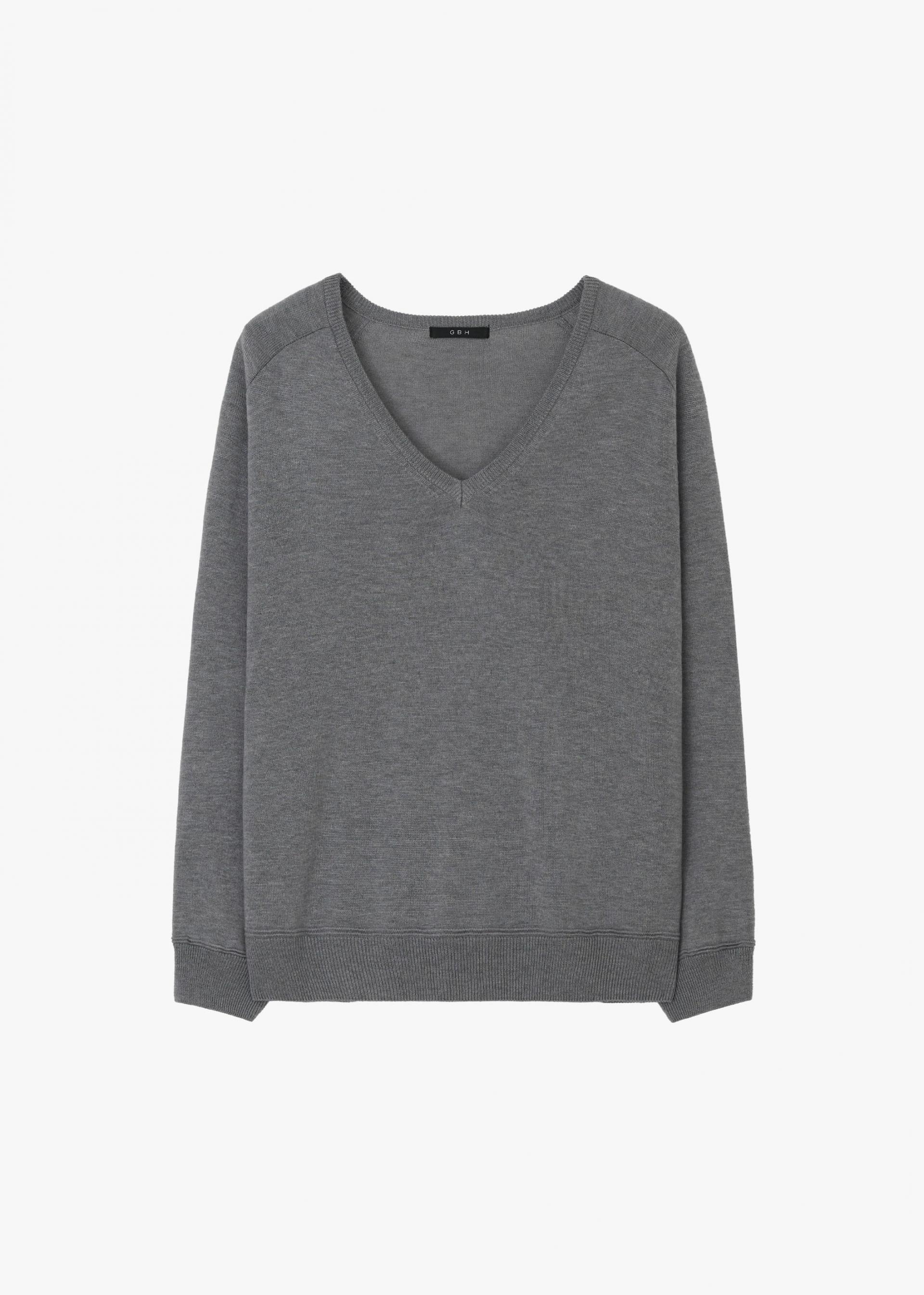 26SS LOOSE V-NECK KNIT / GREY