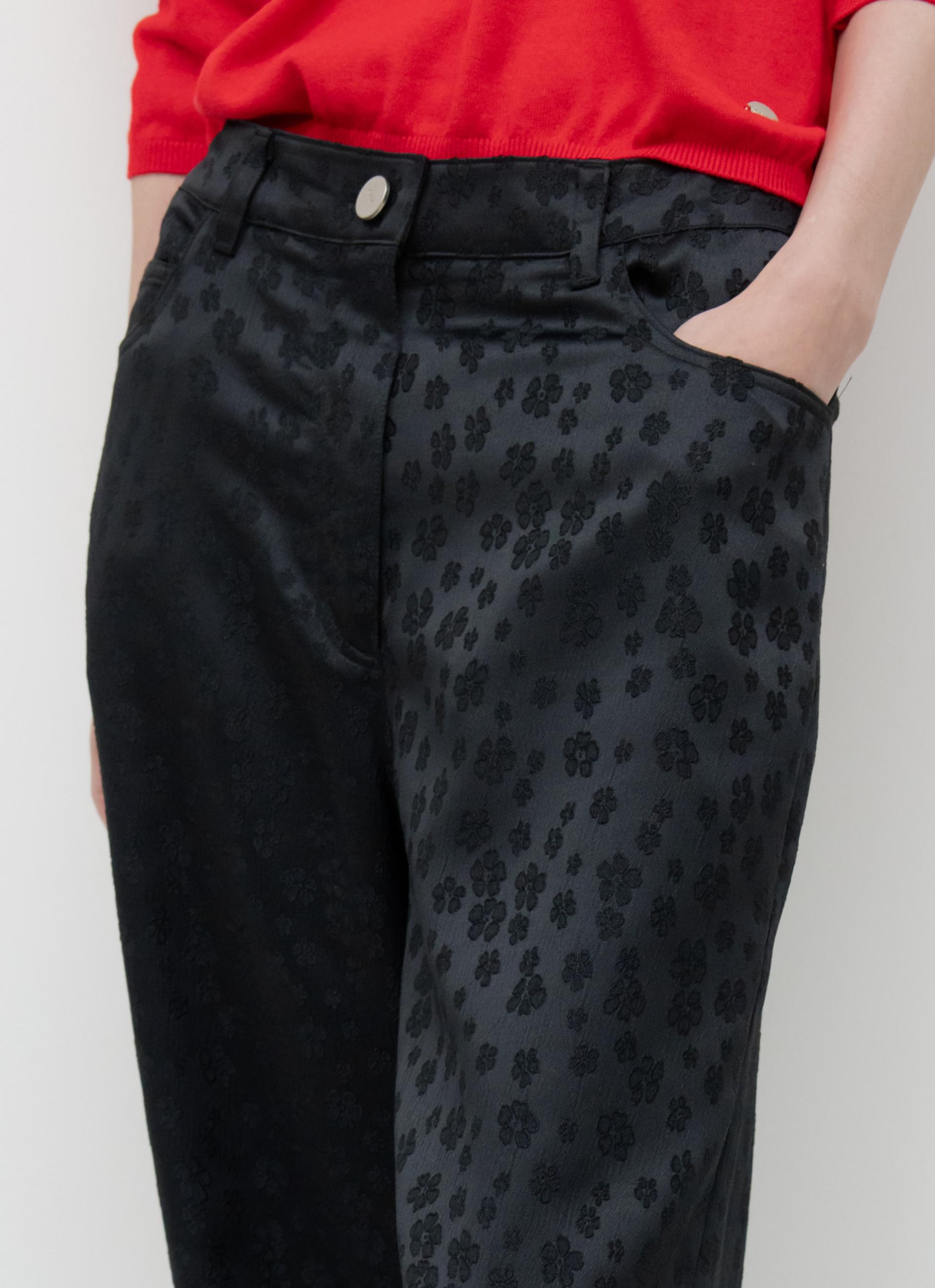 26SS JACQUARD STRAIGHT PANTS / BLACK
