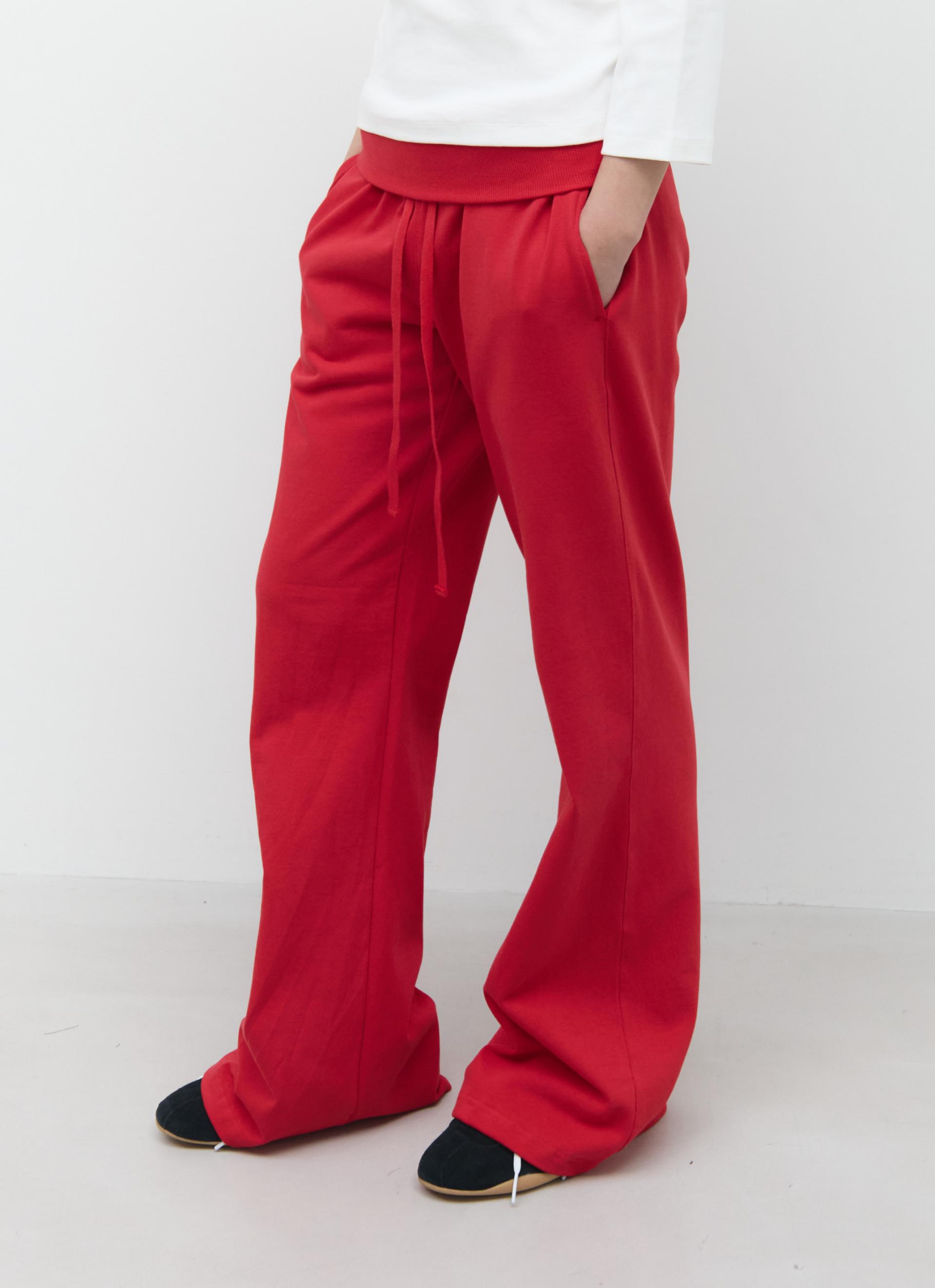 26SS FOLD OVER LONG PANTS / RED