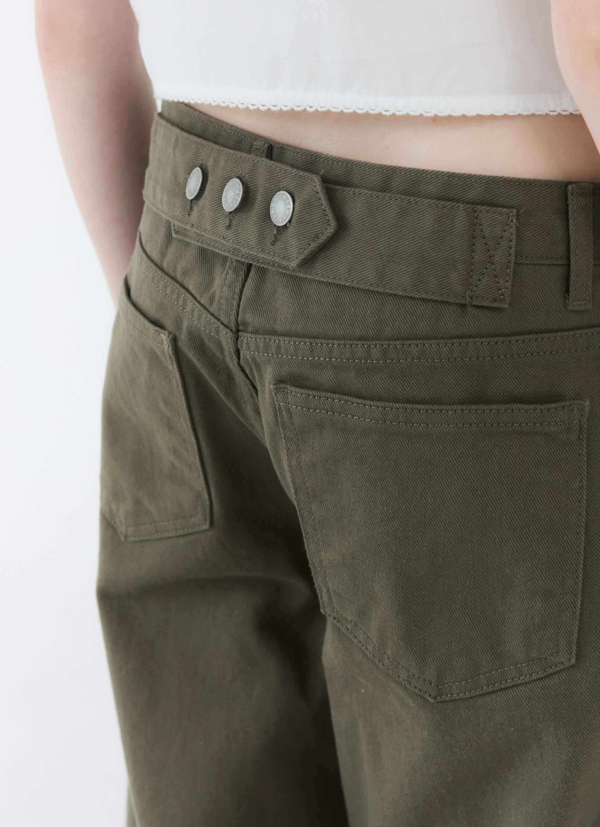 26SS WIDE CINCH-BACK JEAN / KHAKI