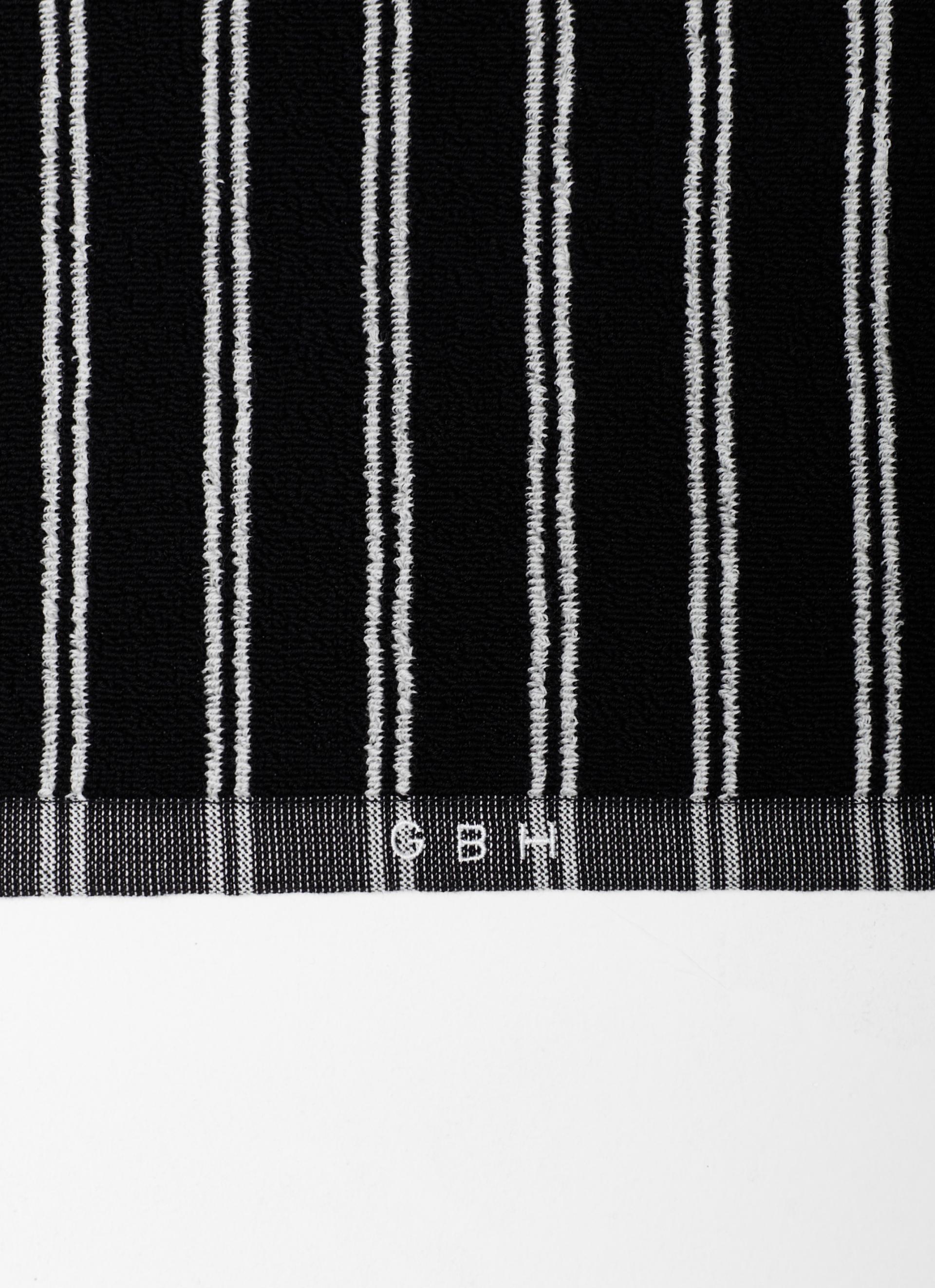 FACE TOWEL_STRIPE TWIN BLACK