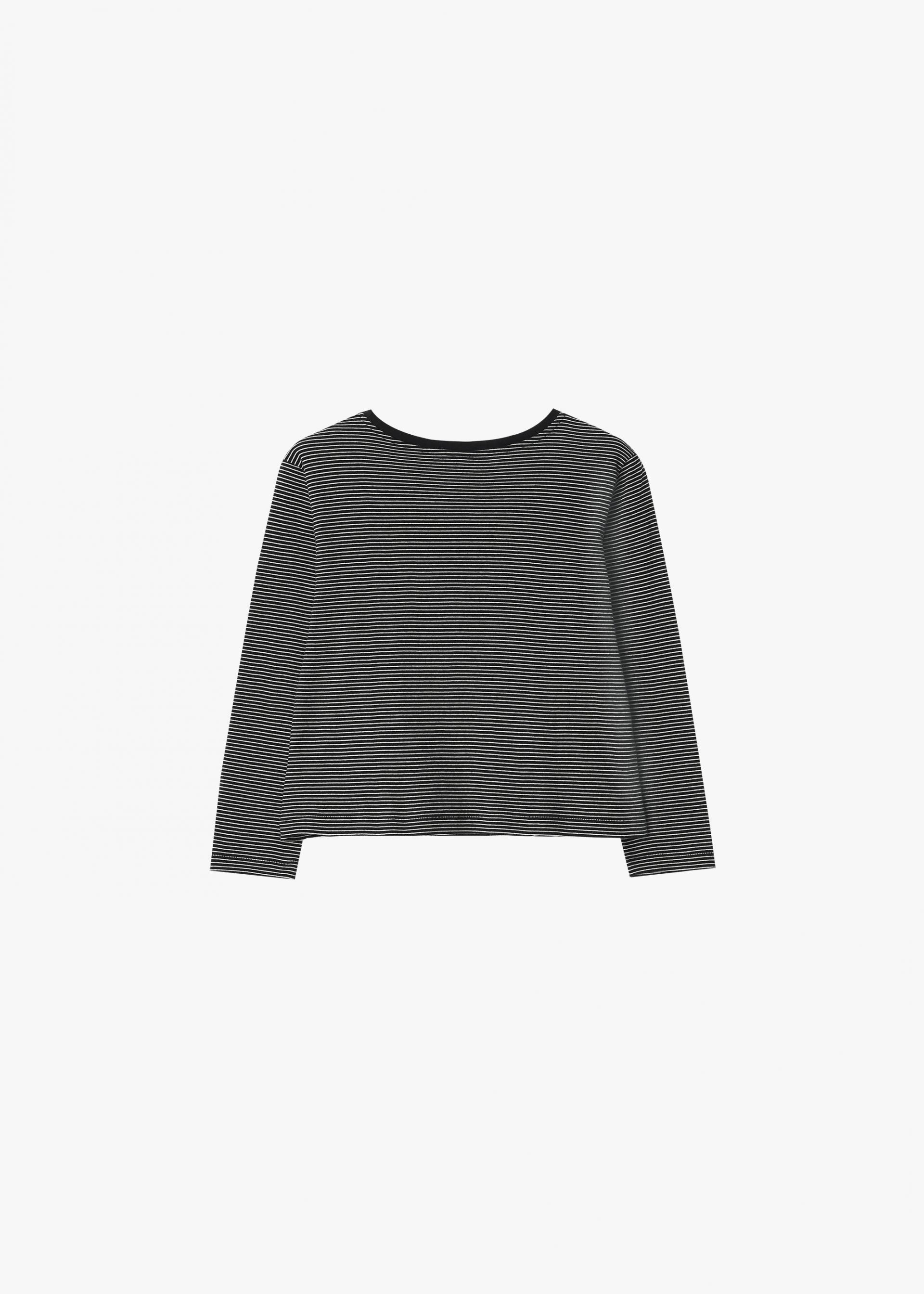 26SS MID SLEEVE STRIPE TOP / BLACK