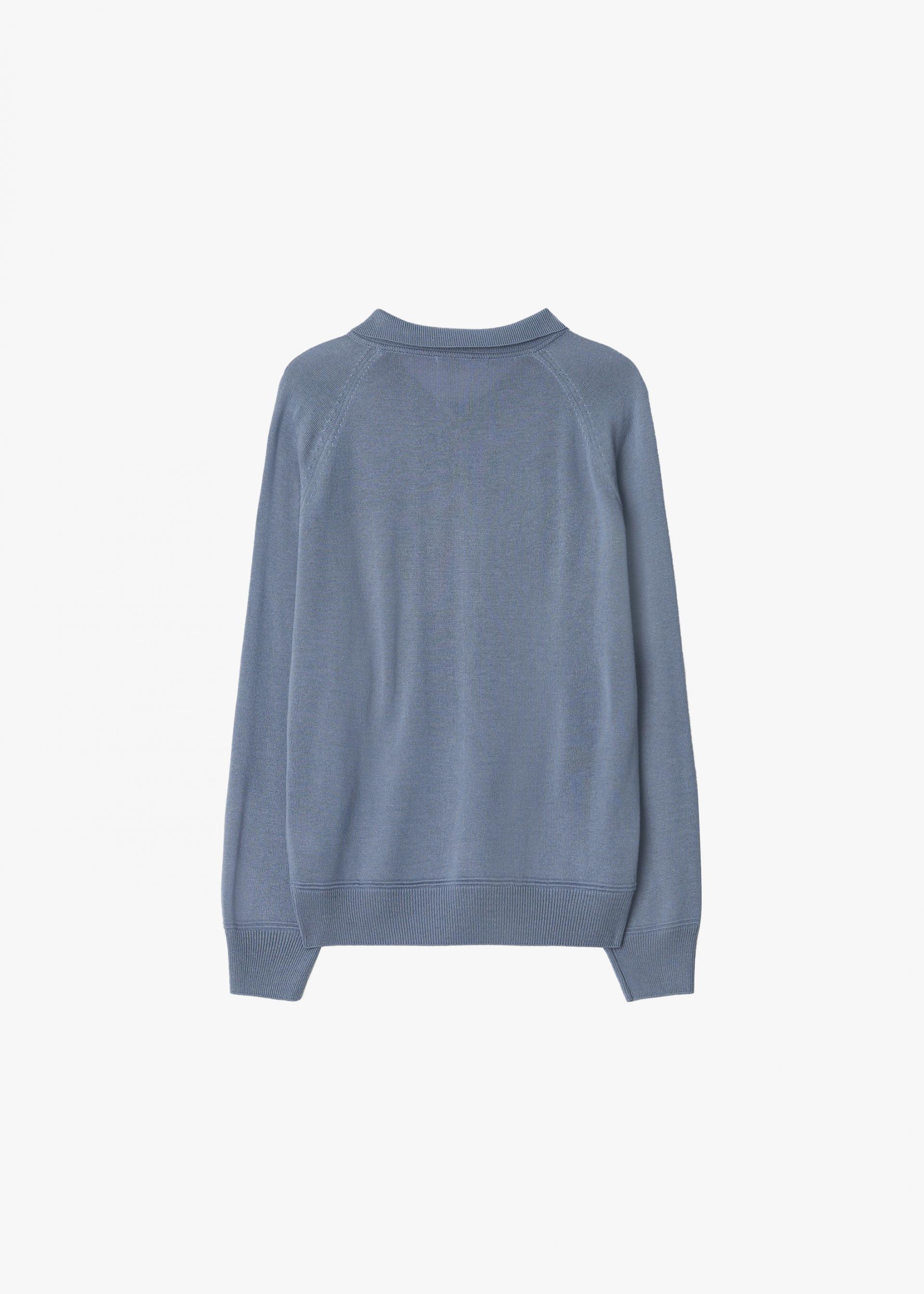 26SS WOOL SILK POLO KNIT / SAND BLUE