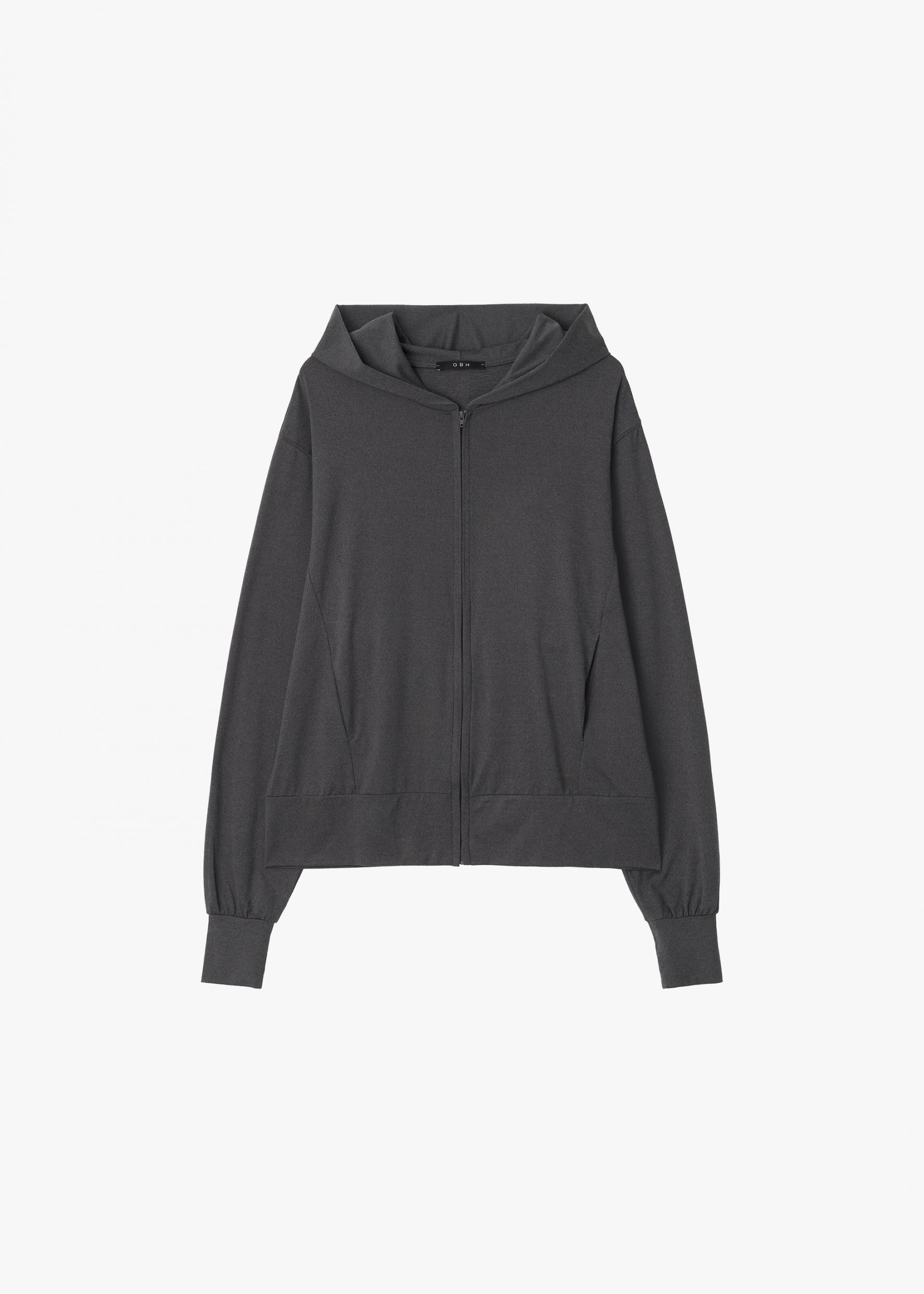 26SS DRAW HOOD ZIP-UP / CHARCOAL
