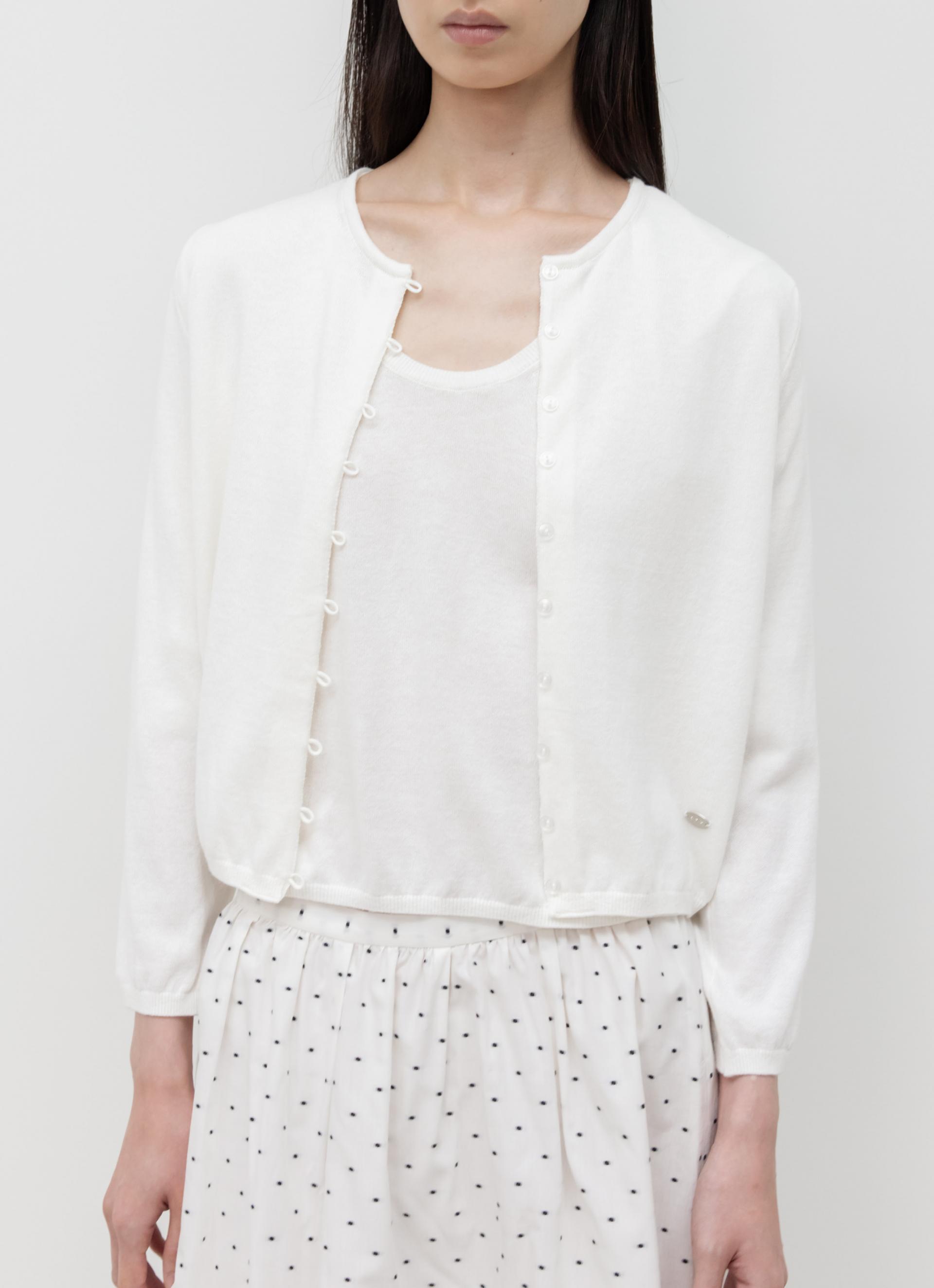 26SS CASHMERE PETITE CARDIGAN / IVORY