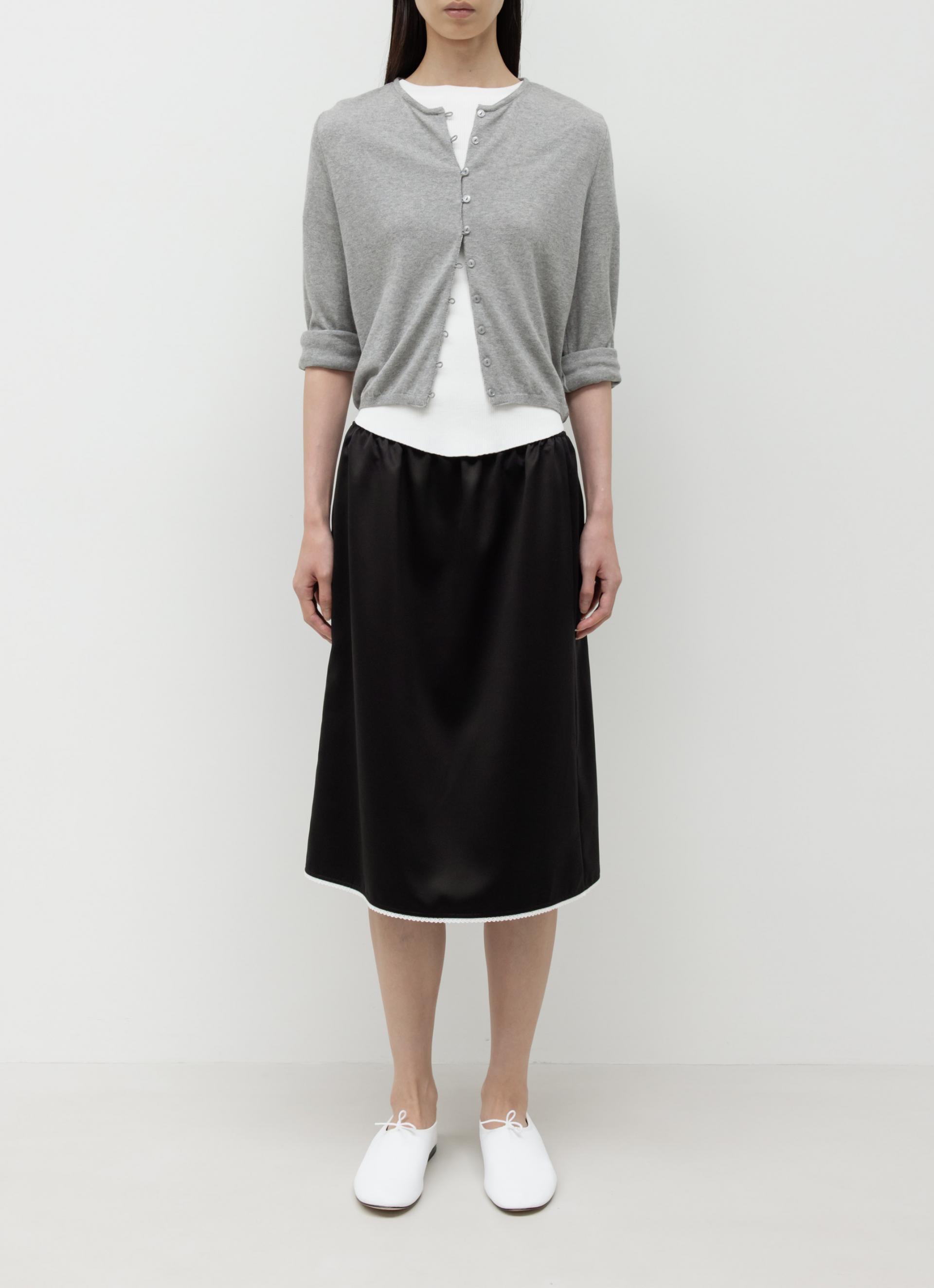 26SS CASHMERE PETITE CARDIGAN / MELANGE GREY