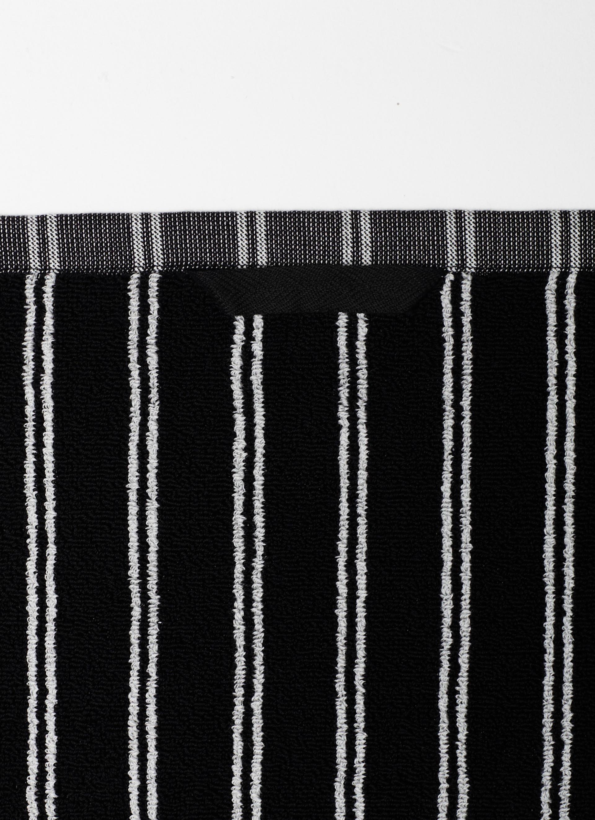 HAND TOWEL_STRIPE TWIN BLACK