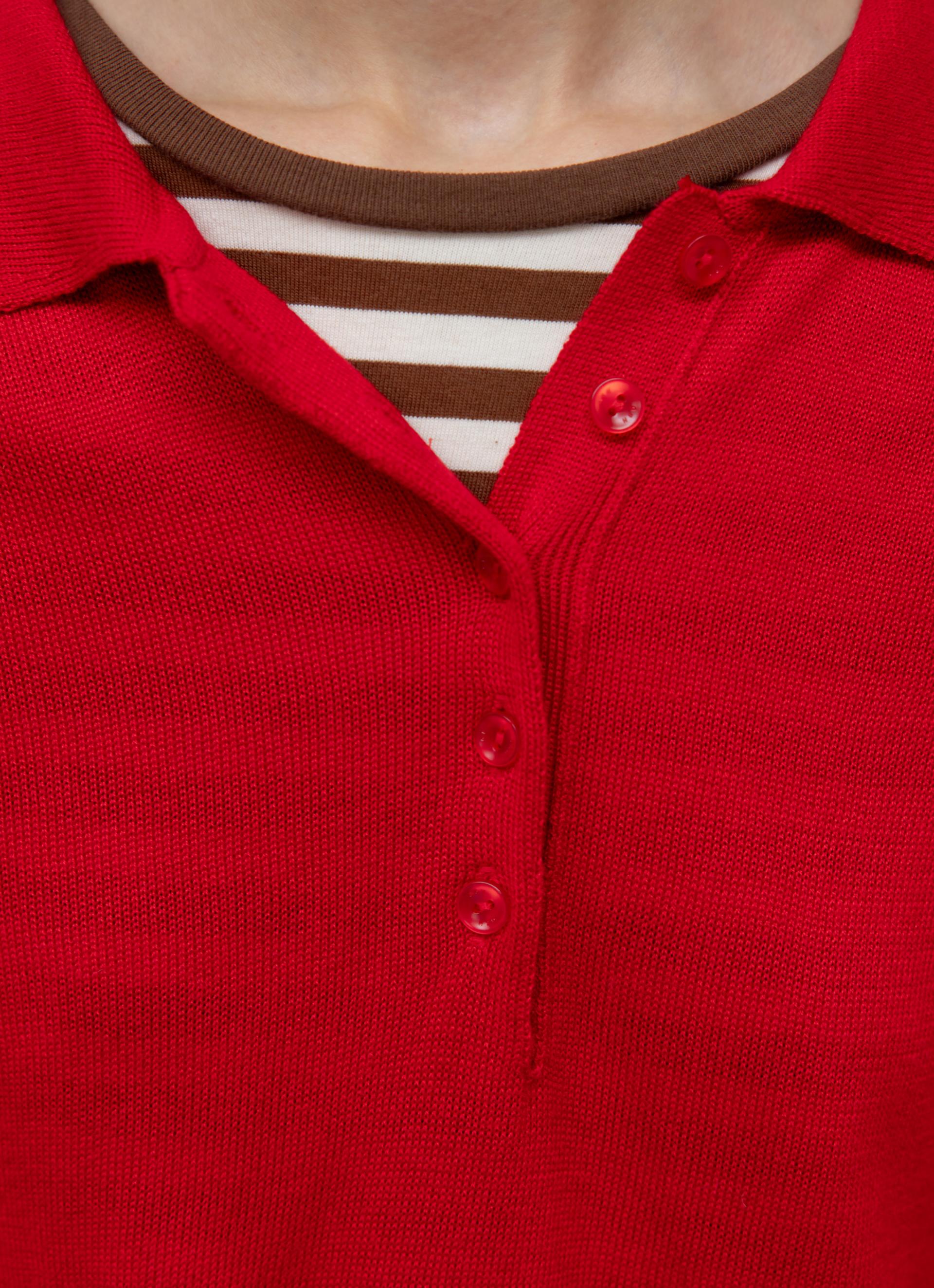 26SS WOOL SILK POLO KNIT / RED