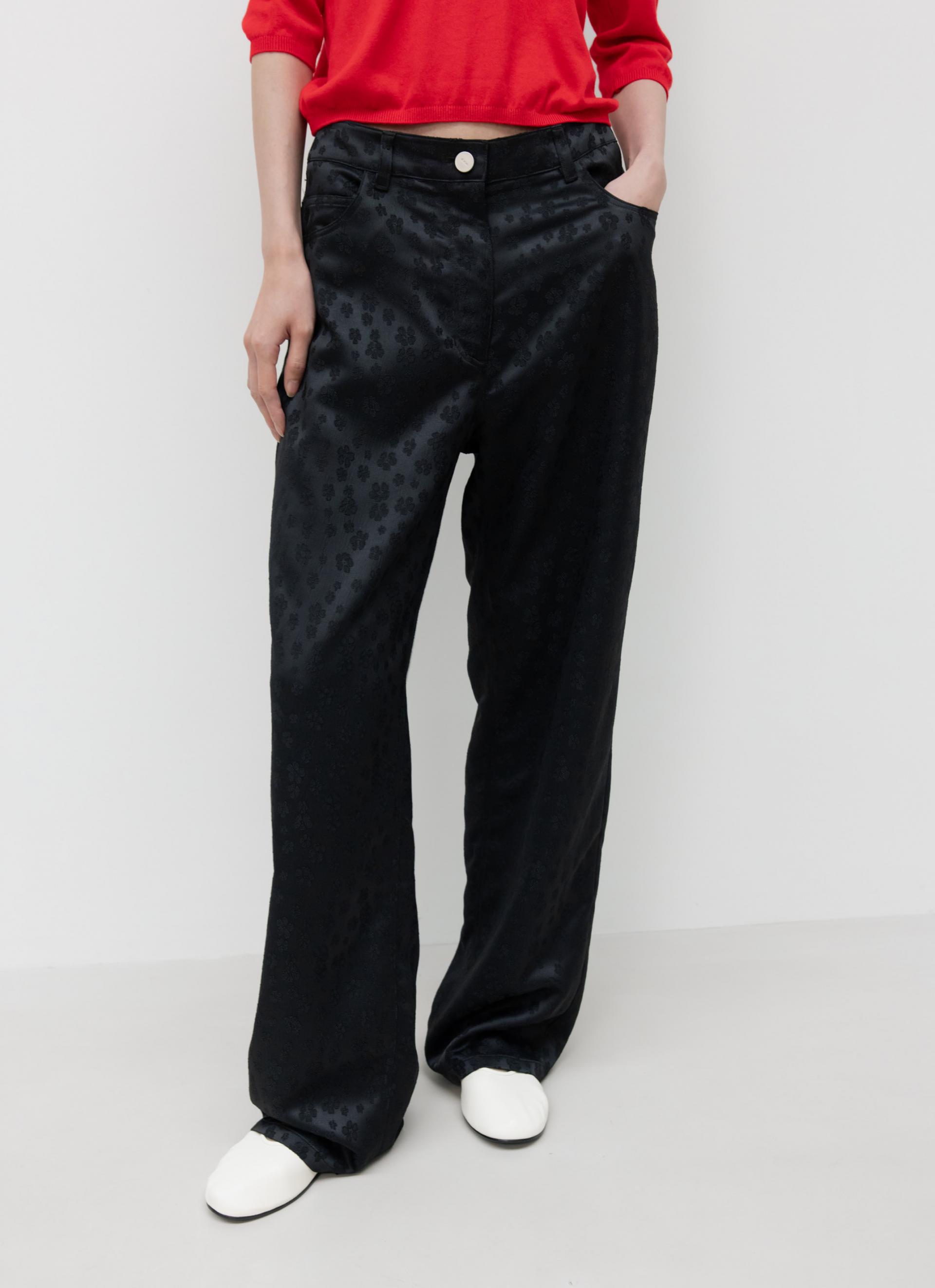 26SS JACQUARD STRAIGHT PANTS / BLACK