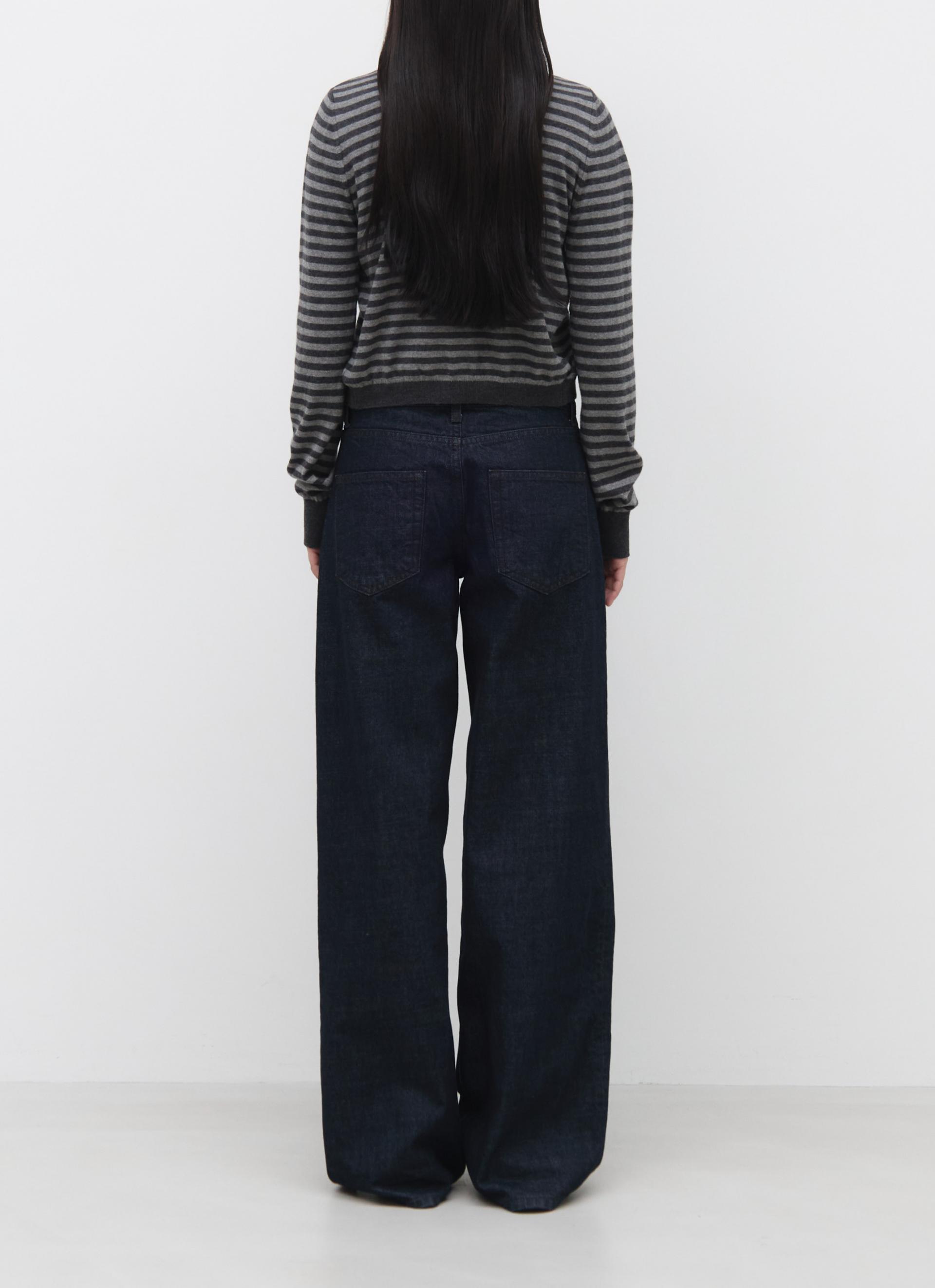 26SS CASHMERE ANG CARDIGAN / GREY STRIPE