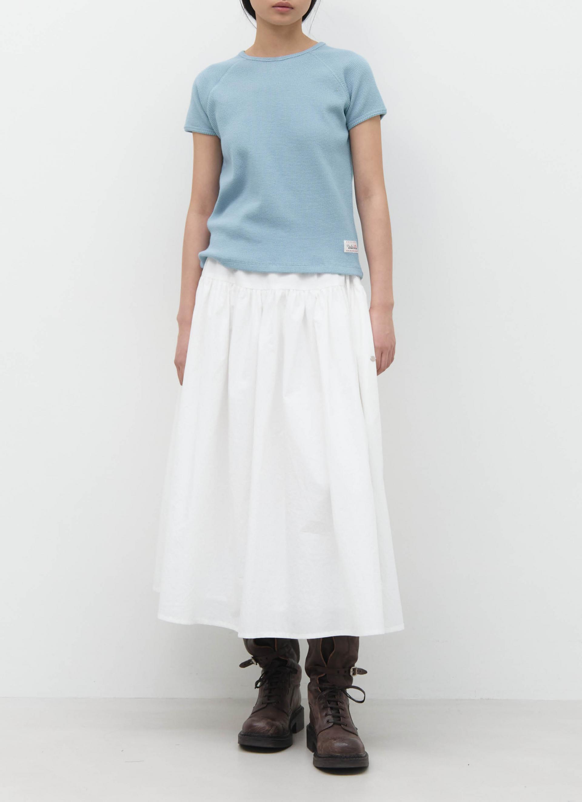 26SS SIDE DRAWSTRING FLARE SKIRT / WHITE