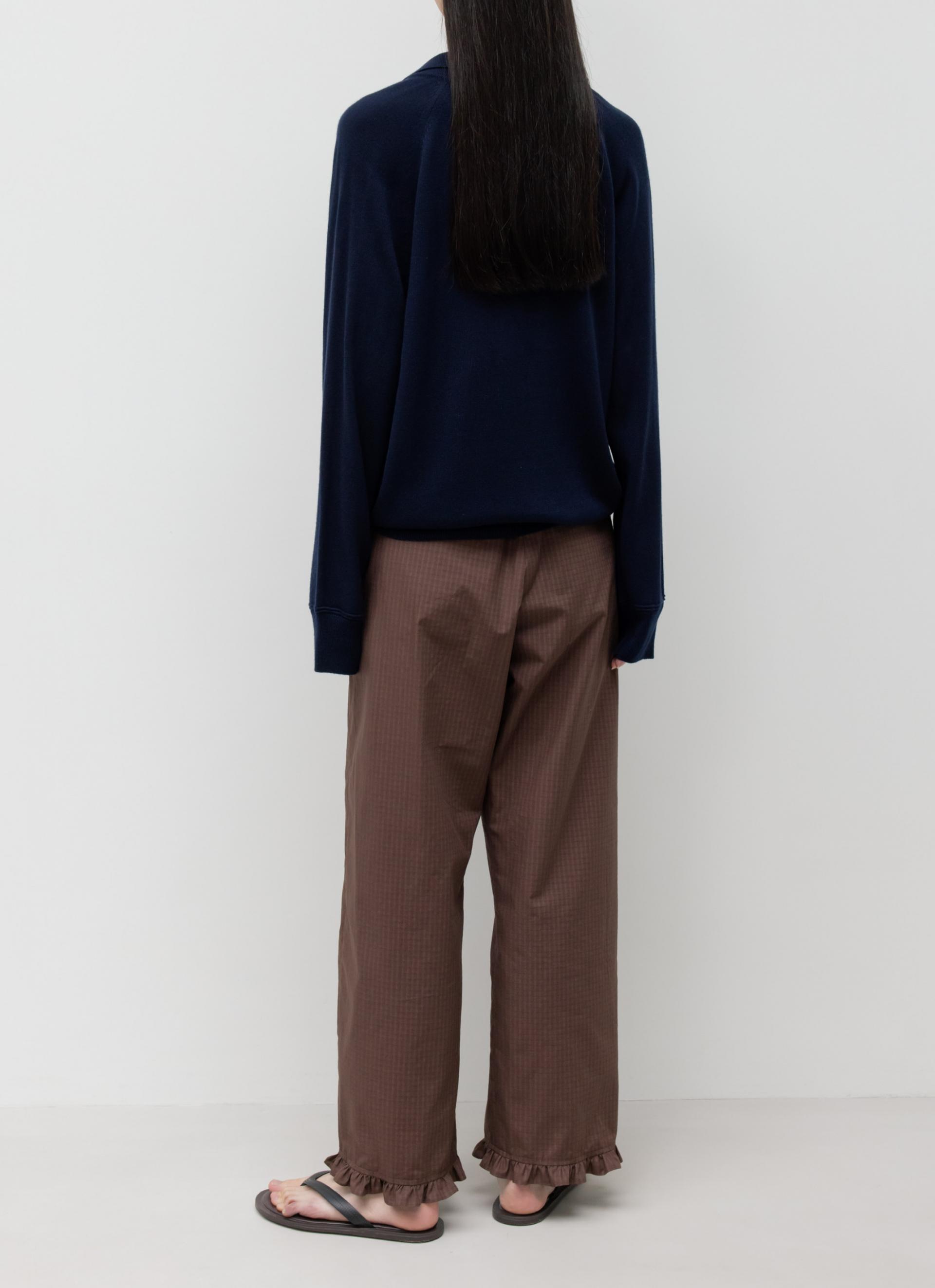 26SS WOOL SILK POLO KNIT / NAVY