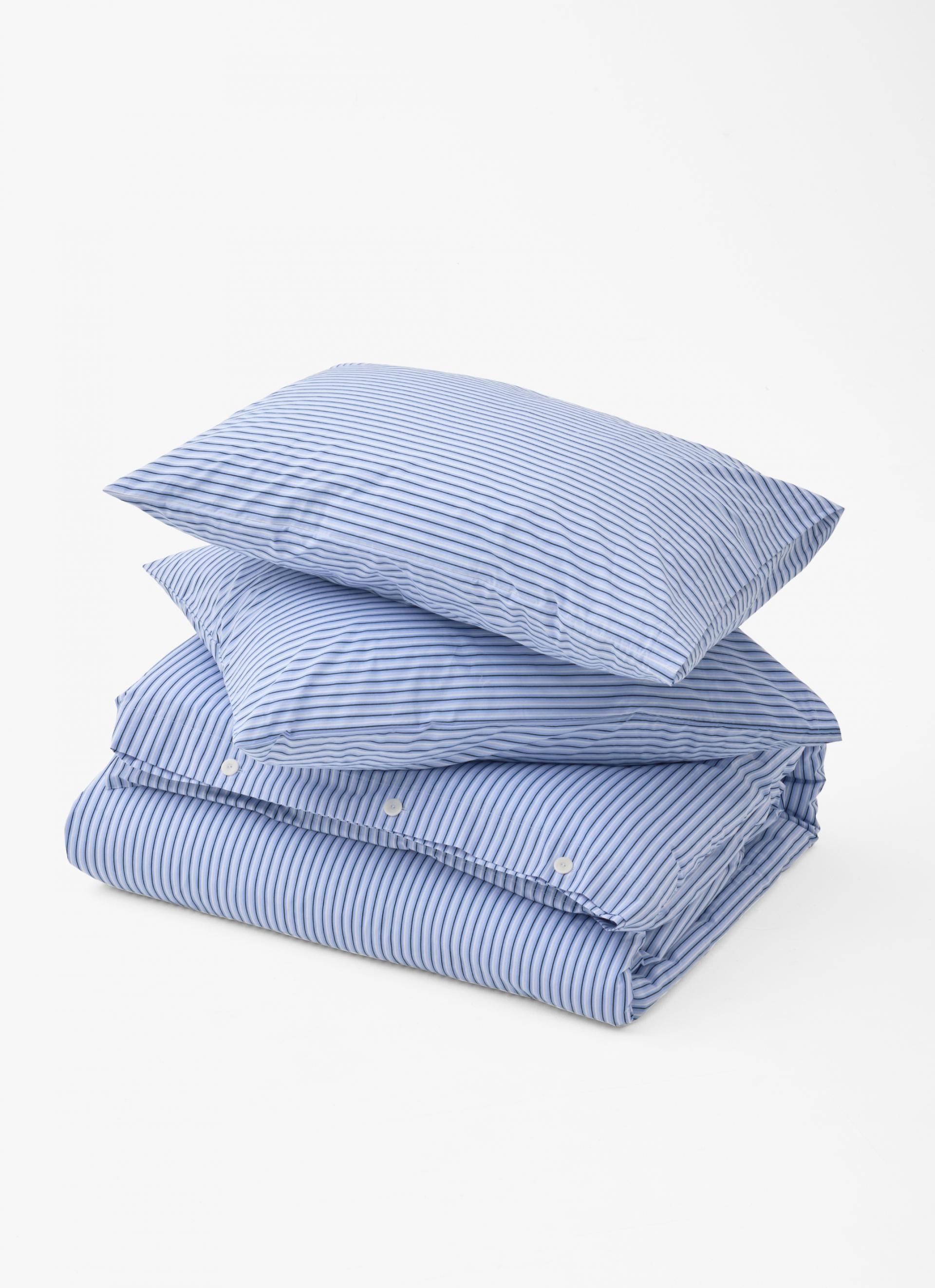PILLOWCASE - THIN STRIPE AQUA / 2 SIZES