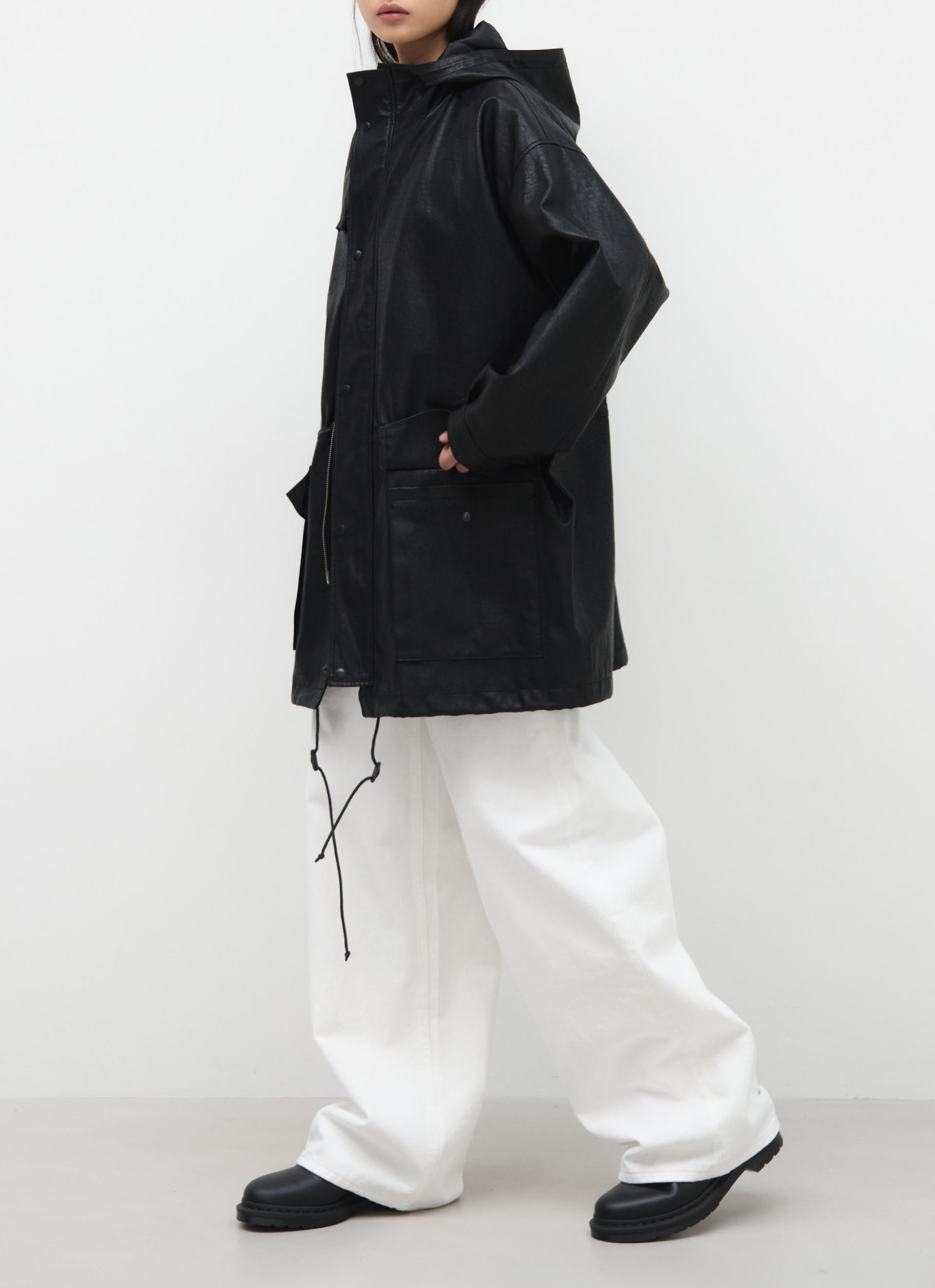 26SS HUNTING FAUX LEATHER JACKET / BLACK
