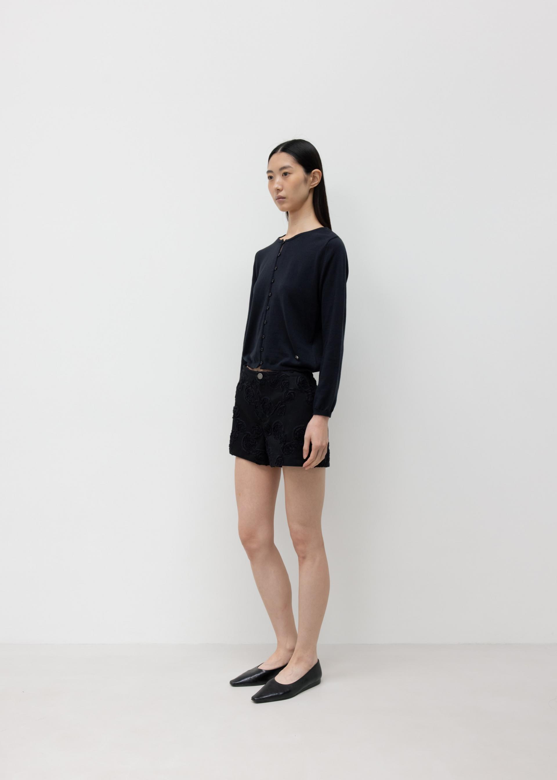 26SS CASHMERE PETITE CARDIGAN / BLACK