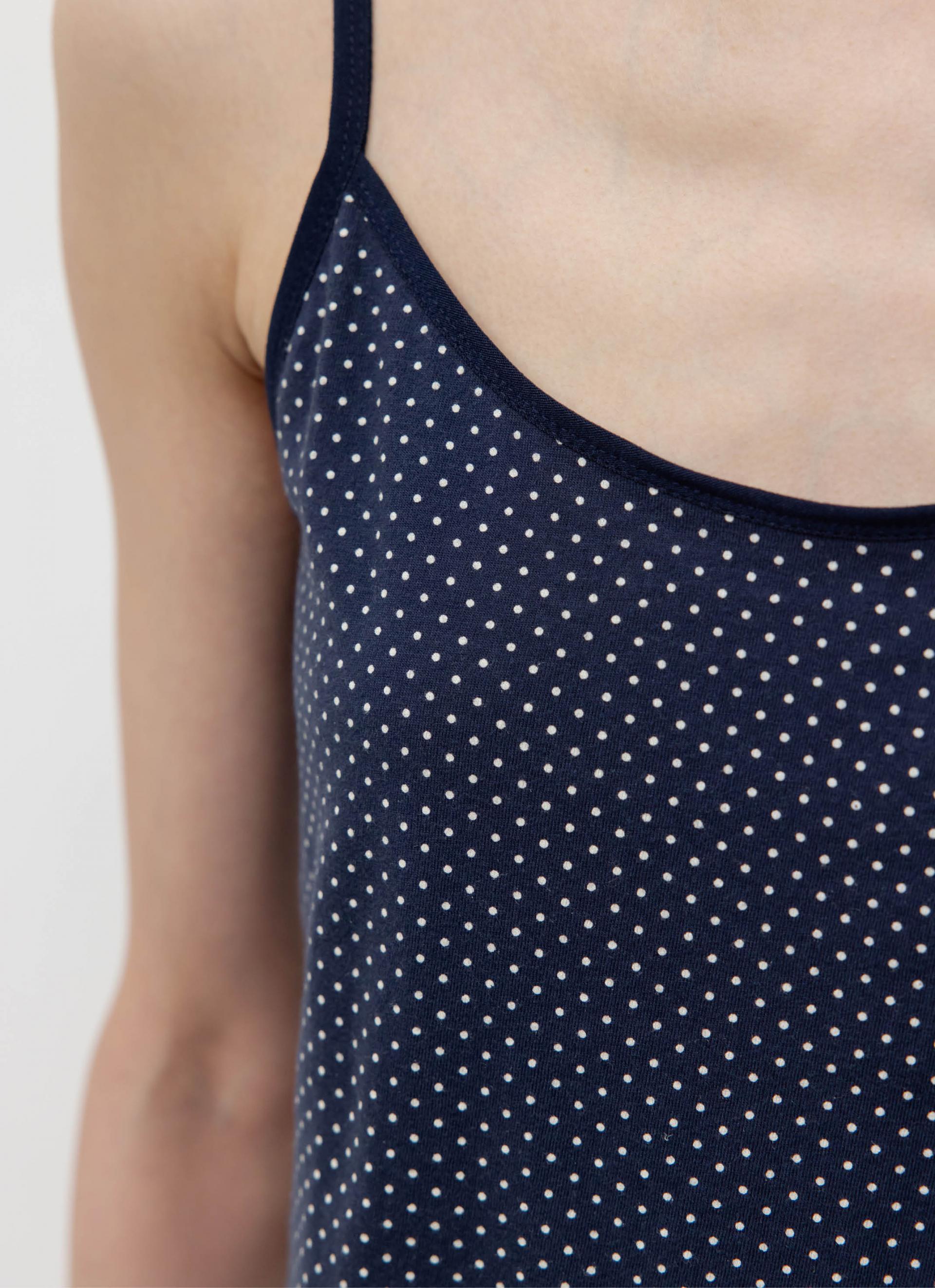 26SS SLIM FIT DOT SLEEVELESS / NAVY