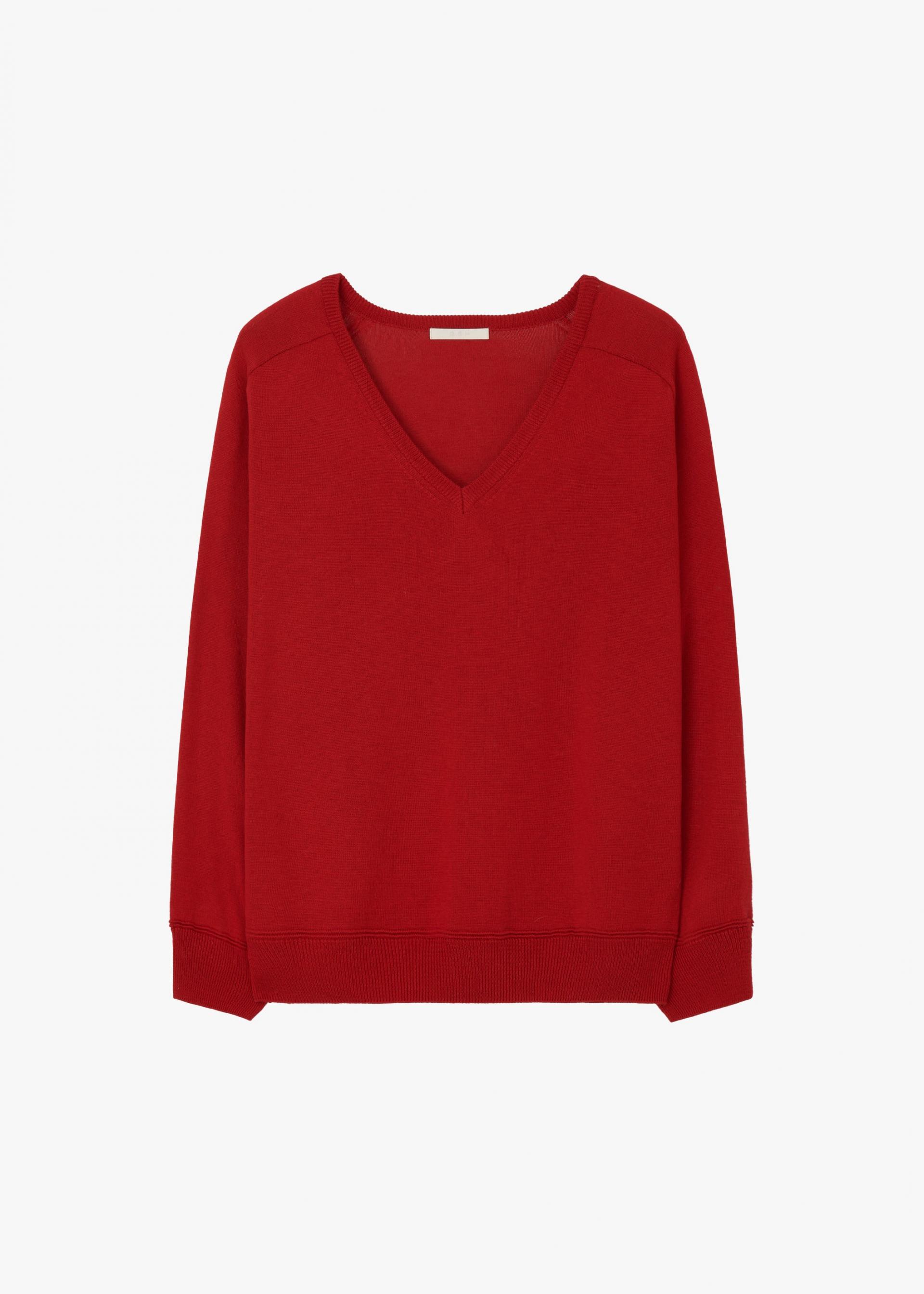 26SS LOOSE V-NECK KNIT / RED