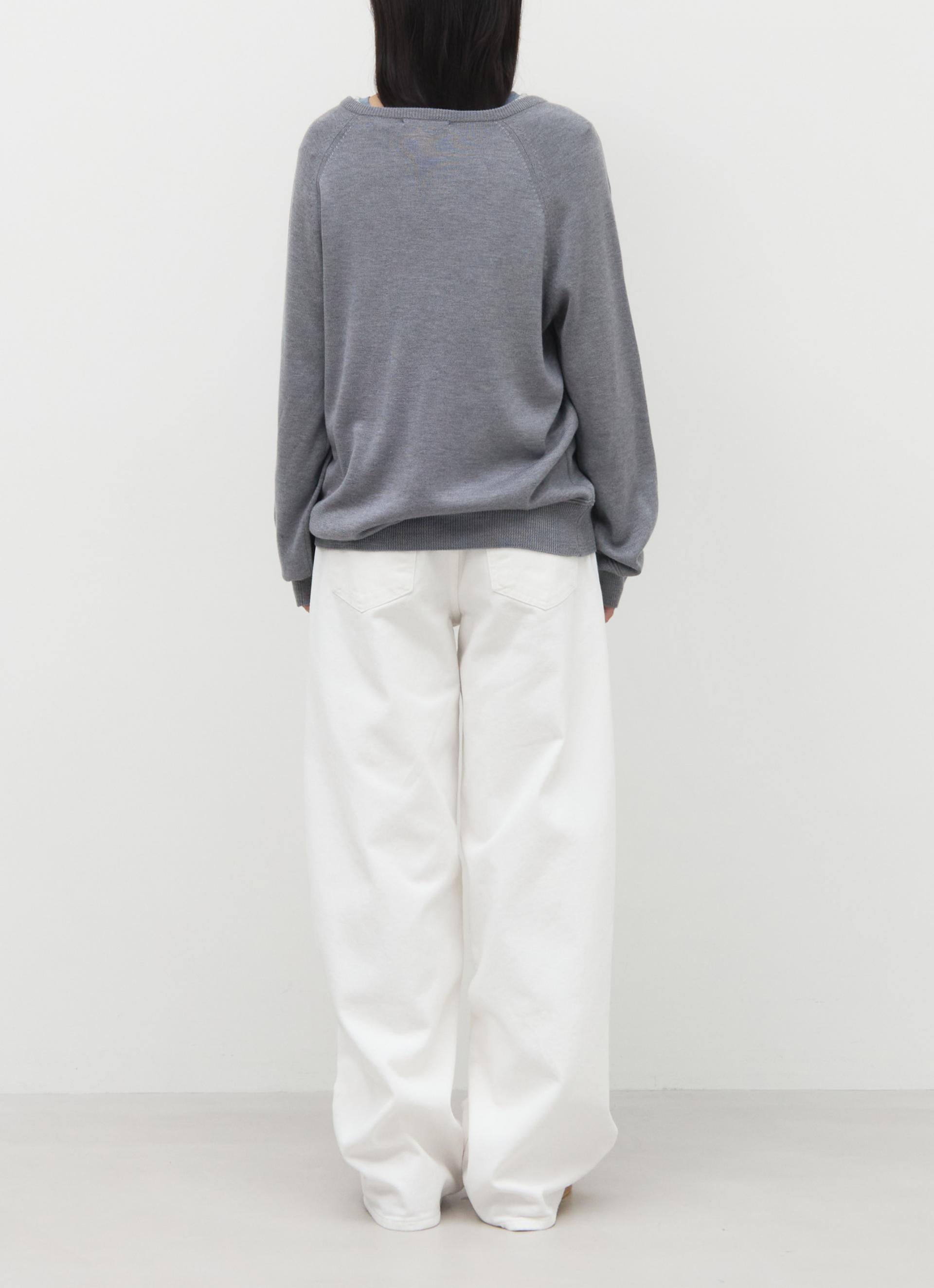 26SS LOOSE V-NECK KNIT / GREY