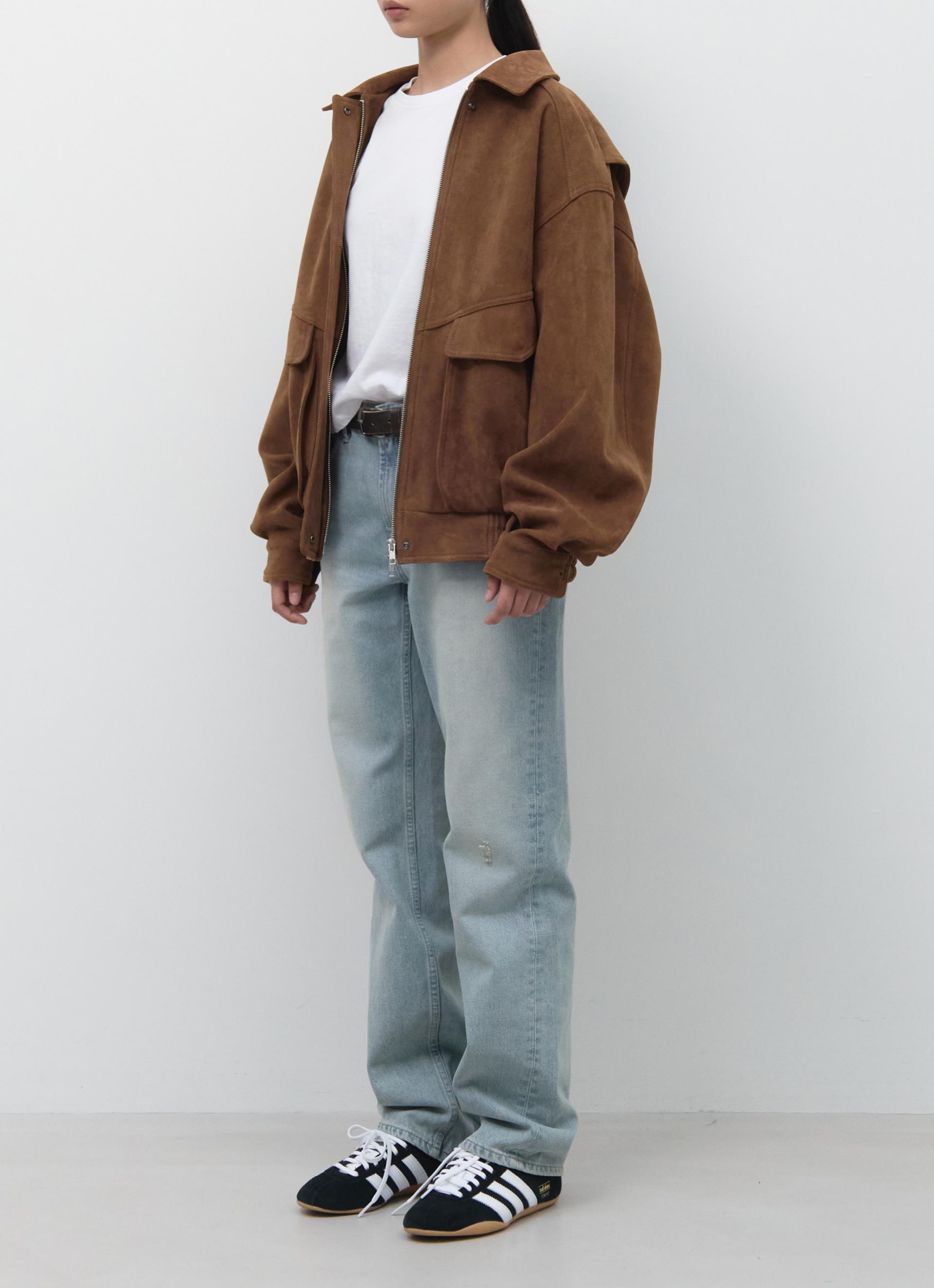 26SS FAUX SUEDE BOMBER / BROWN