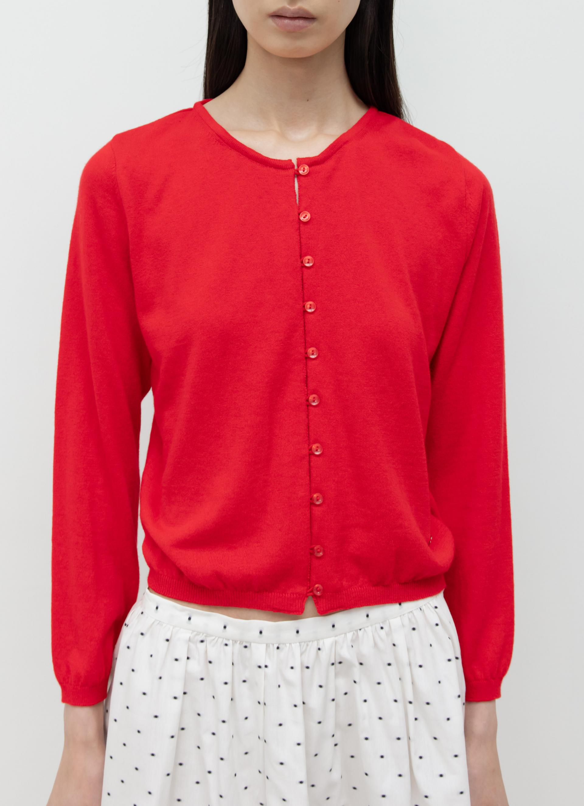 26SS CASHMERE PETITE CARDIGAN / RED