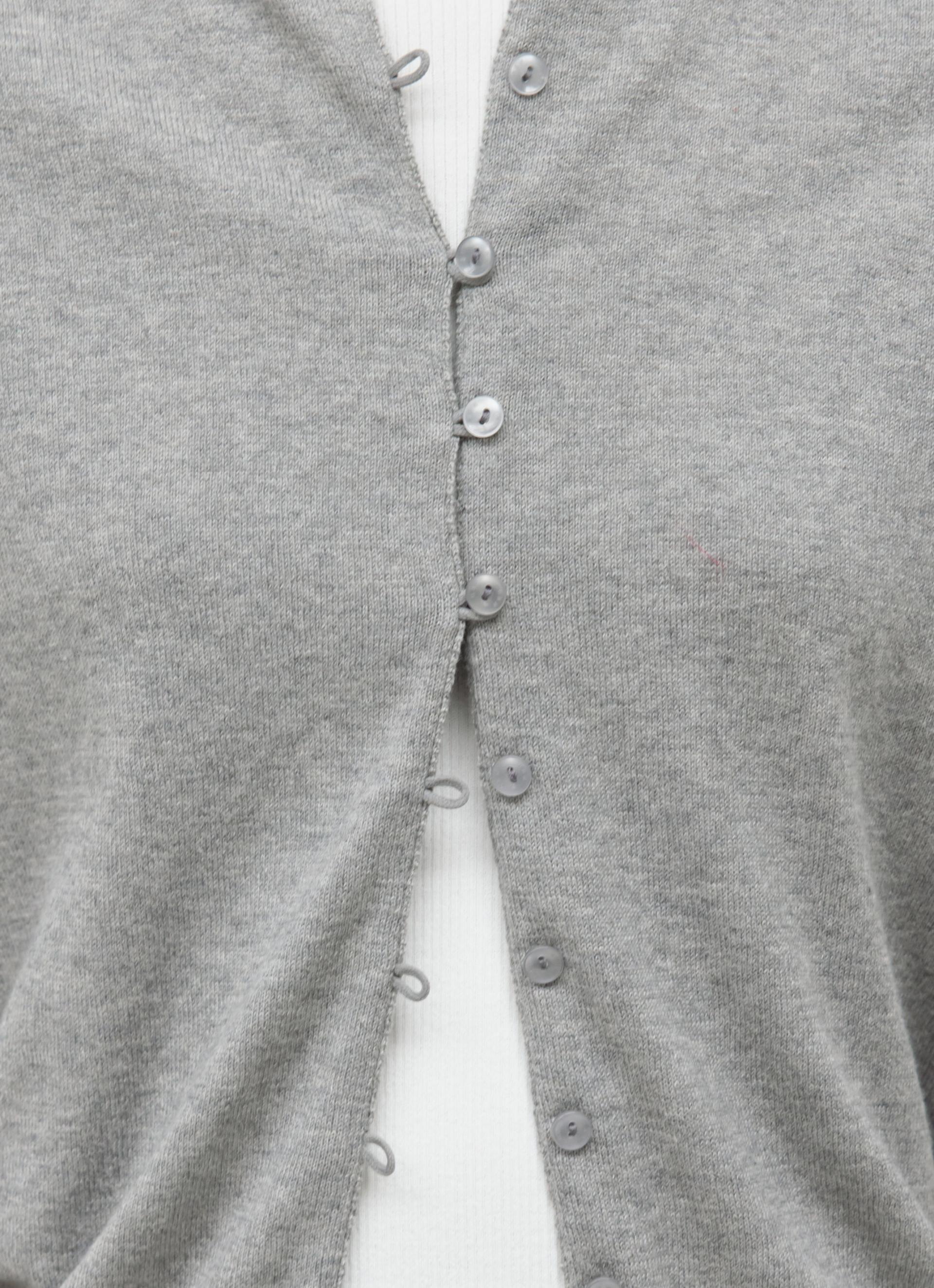26SS CASHMERE PETITE CARDIGAN / MELANGE GREY
