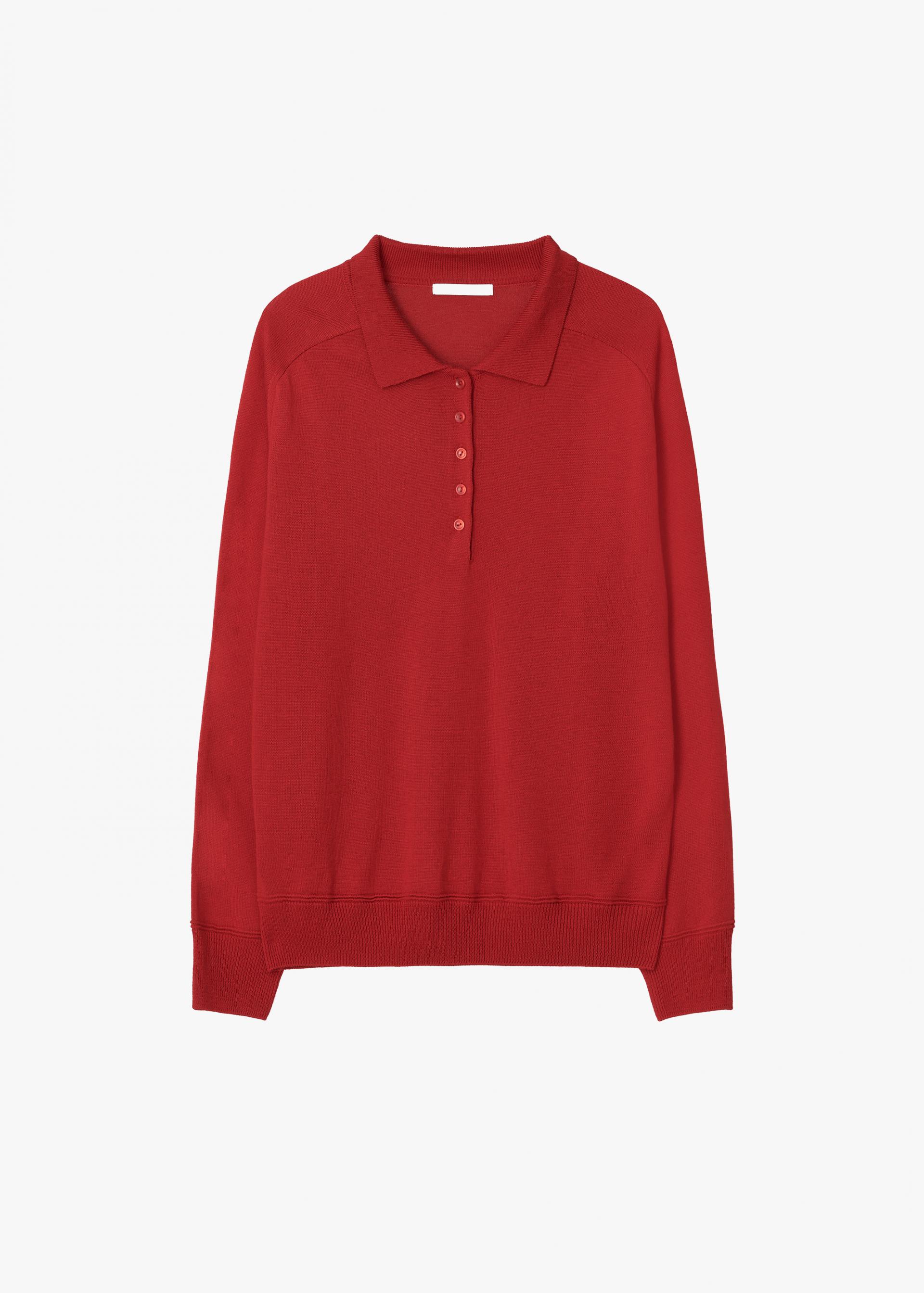 26SS WOOL SILK POLO KNIT / RED