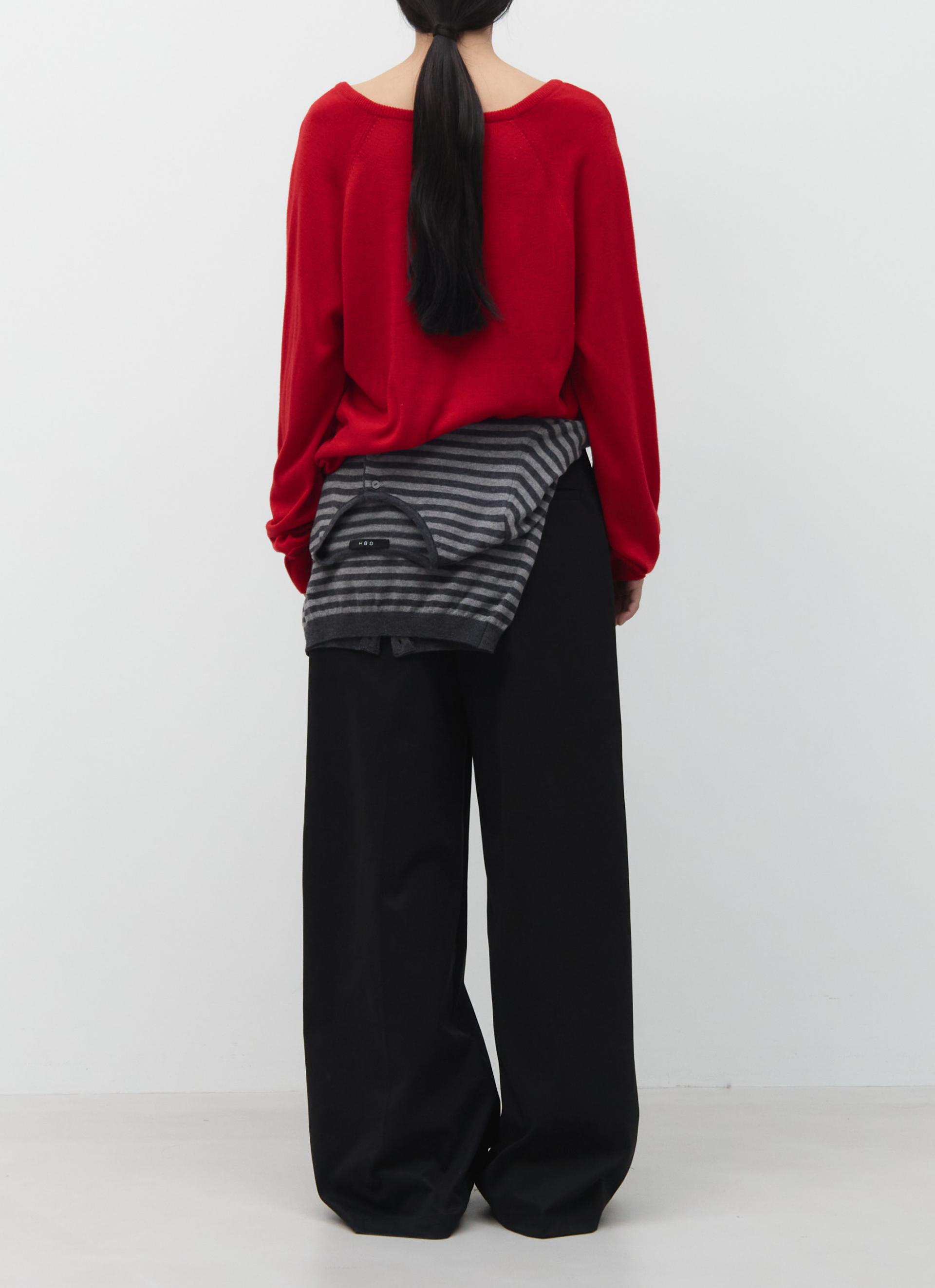 26SS LOOSE V-NECK KNIT / RED