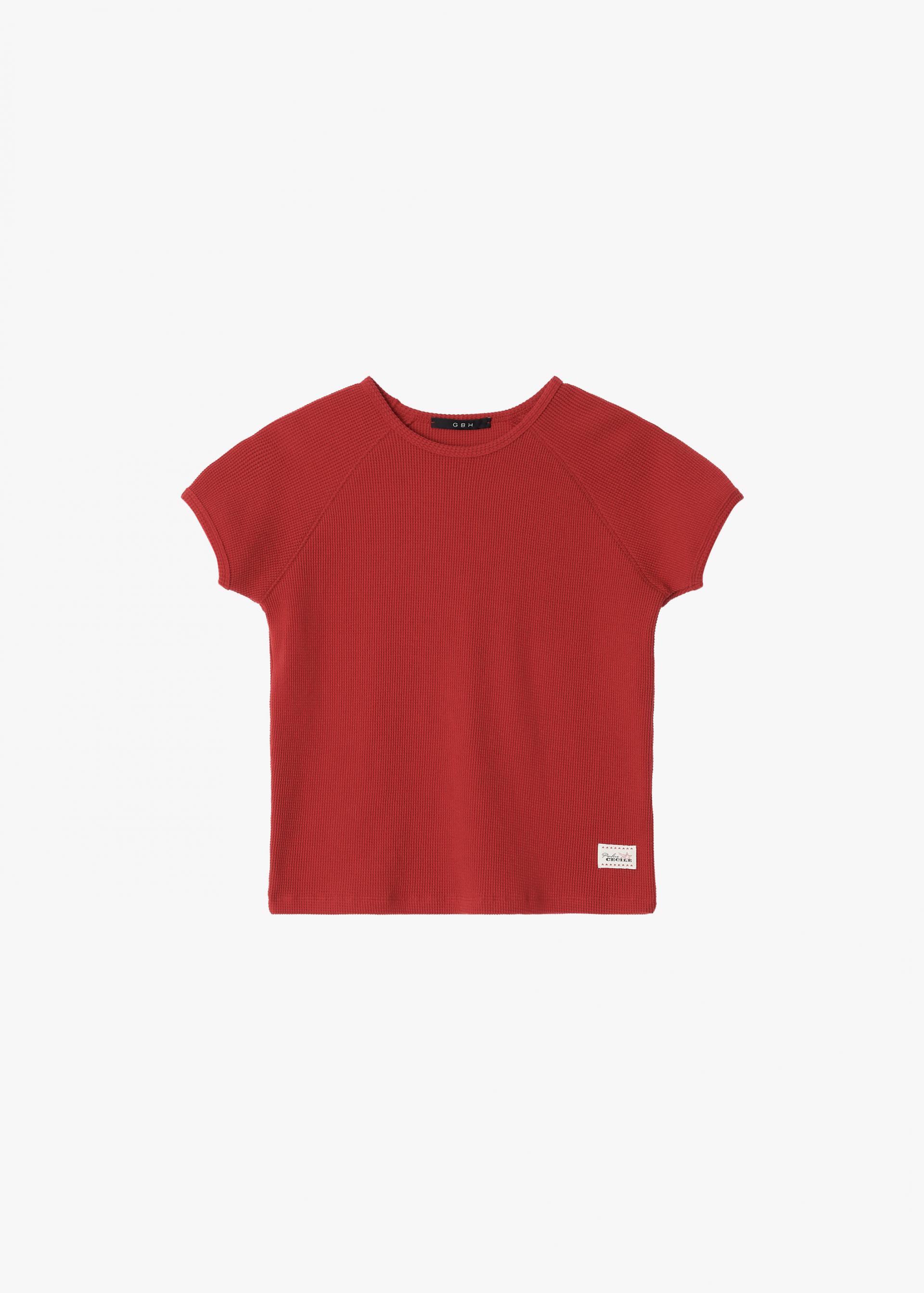26SS PETITE WAFFLE TOP / RED