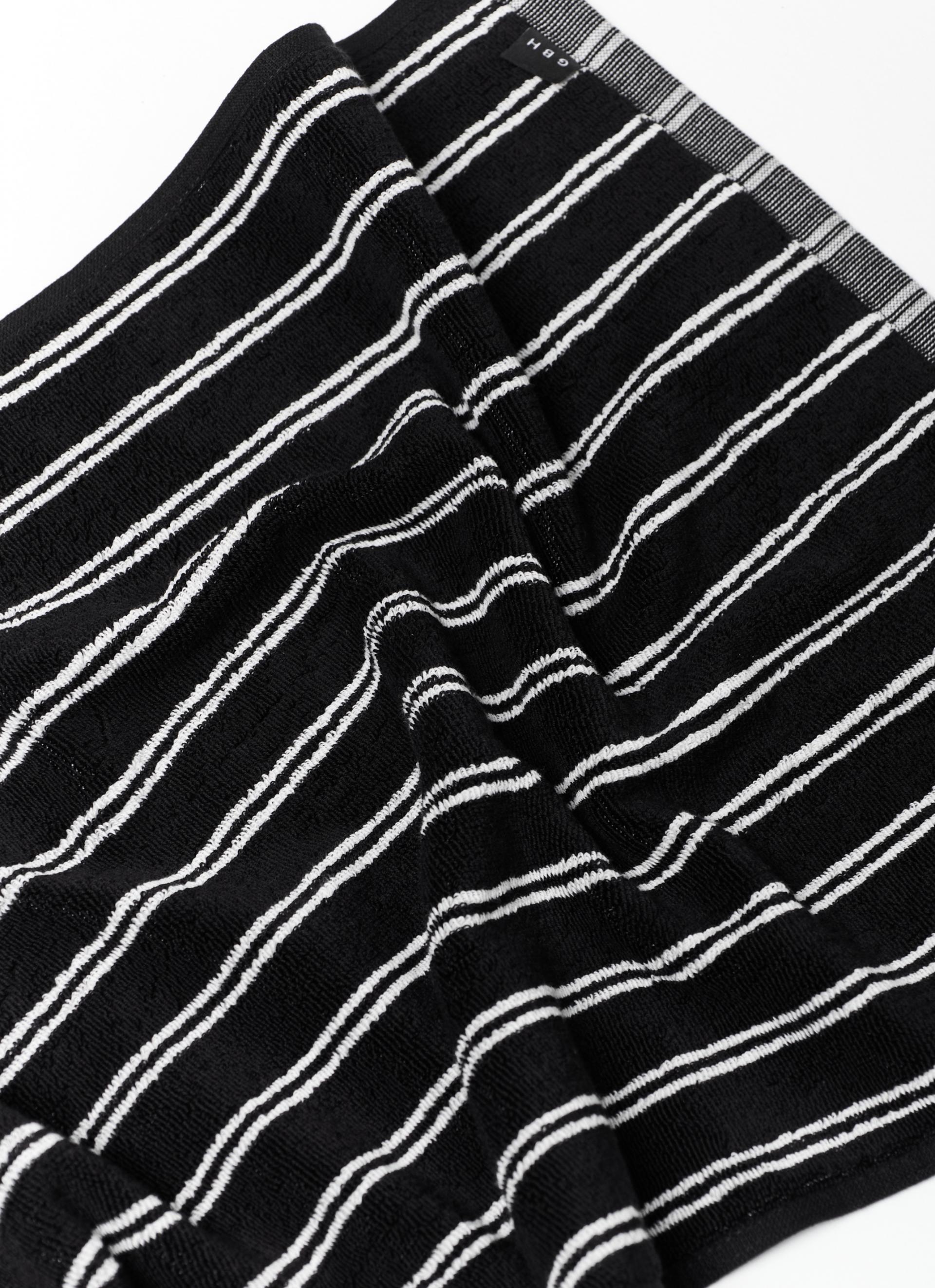 FACE TOWEL_STRIPE TWIN BLACK
