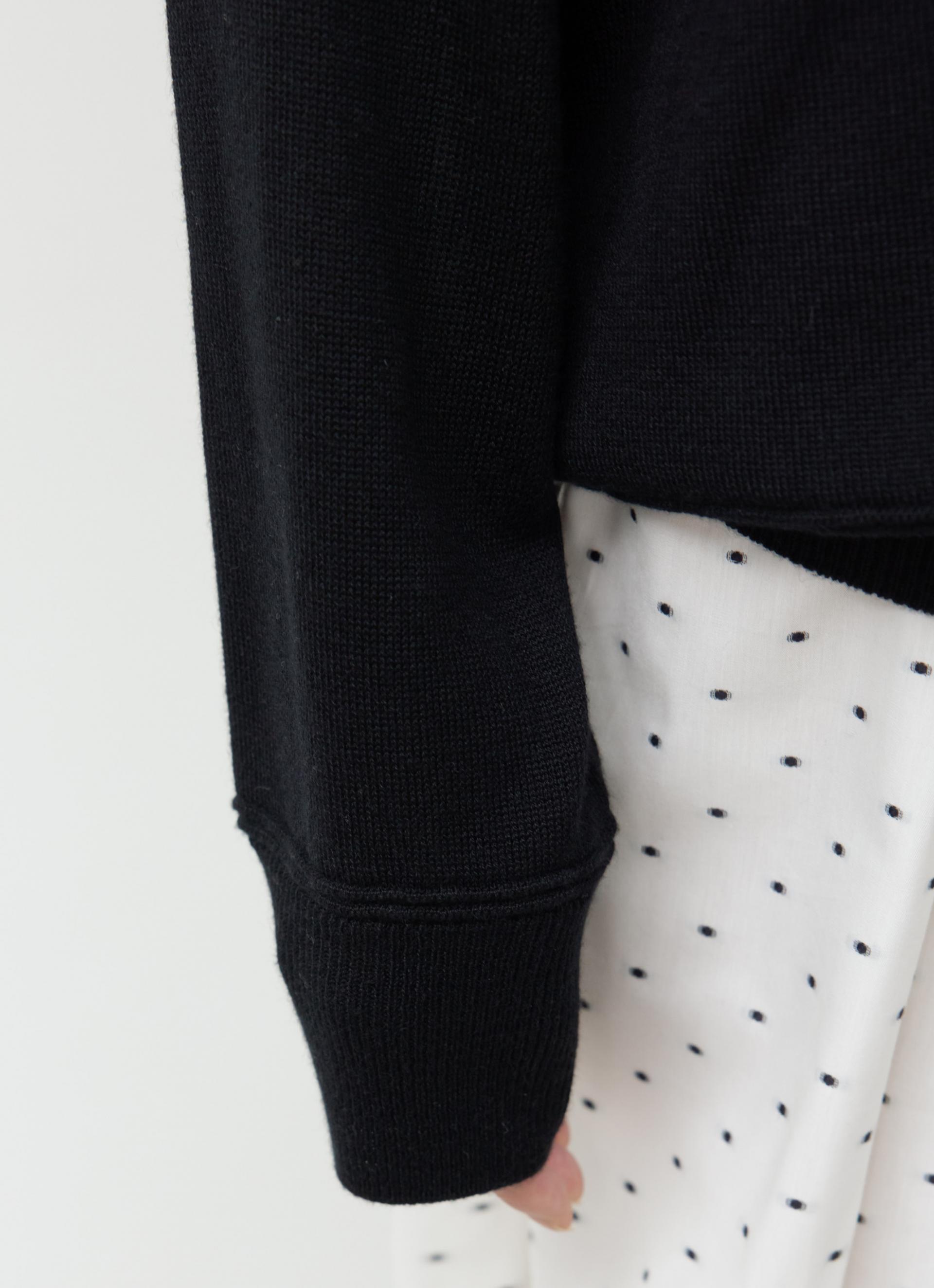 26SS WOOL SILK POLO KNIT / BLACK